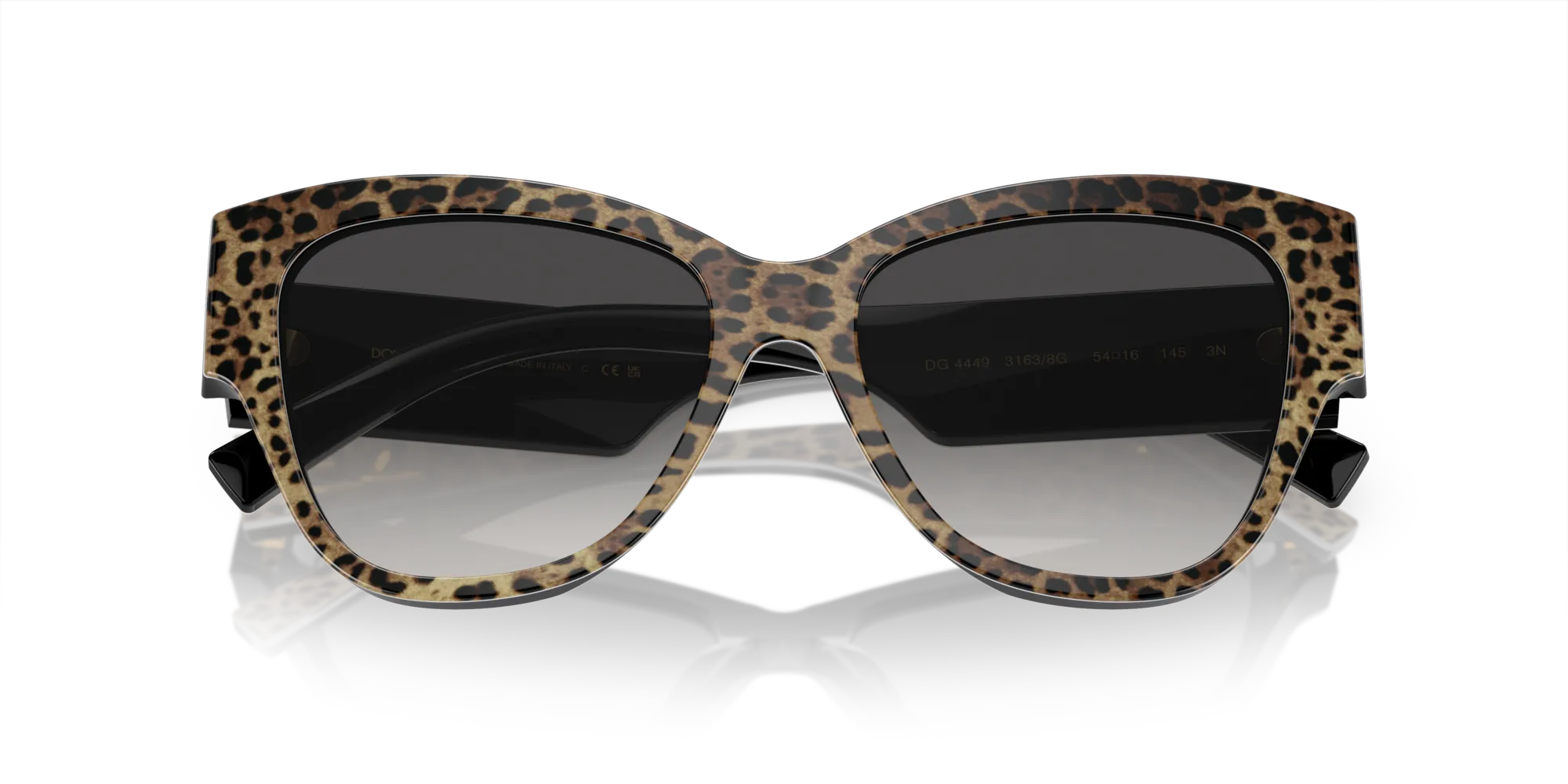 Dolce & Gabbana DG4449 31638G Occhiali da sole Acetato Marrone Grigio Farfalla Normale Sfumato - immagine 2