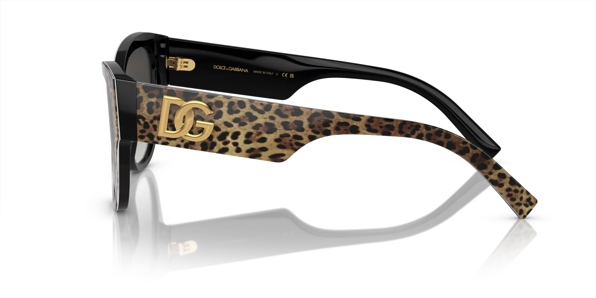 Dolce & Gabbana DG4449 31638G Occhiali da sole Acetato Marrone Grigio Farfalla Normale Sfumato - immagine 4
