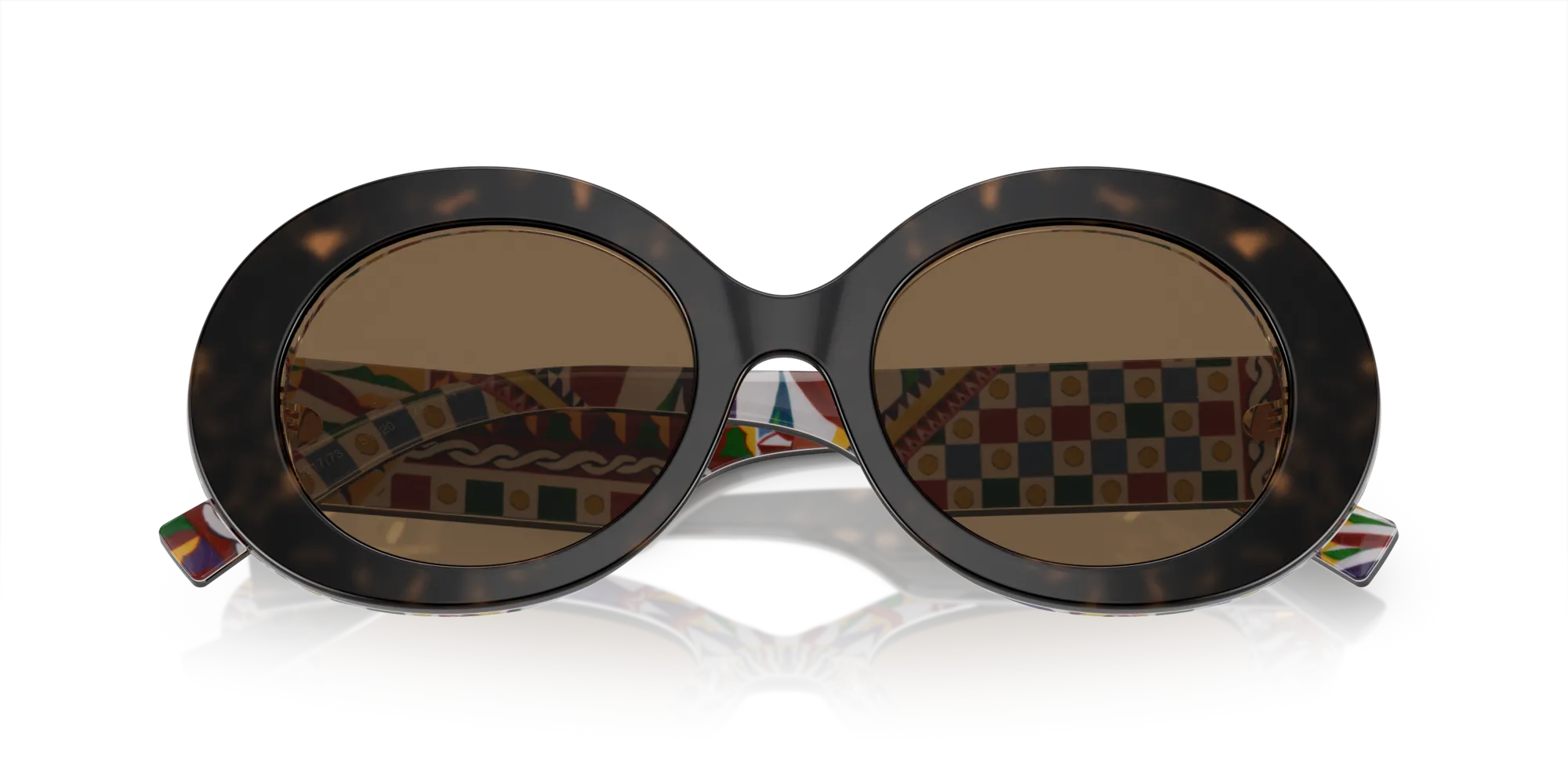 Dolce & Gabbana DG4448 321773 Occhiali da sole Acetato Tartaruga Marrone Rotonda Normale - immagine 2