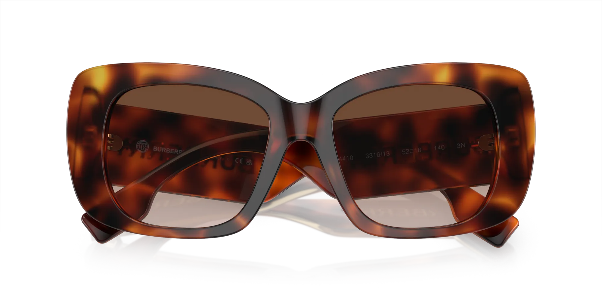 Burberry BE4410 331613 Occhiali da sole Acetato Tartaruga Marrone Squadrata Normale Sfumato - immagine 2