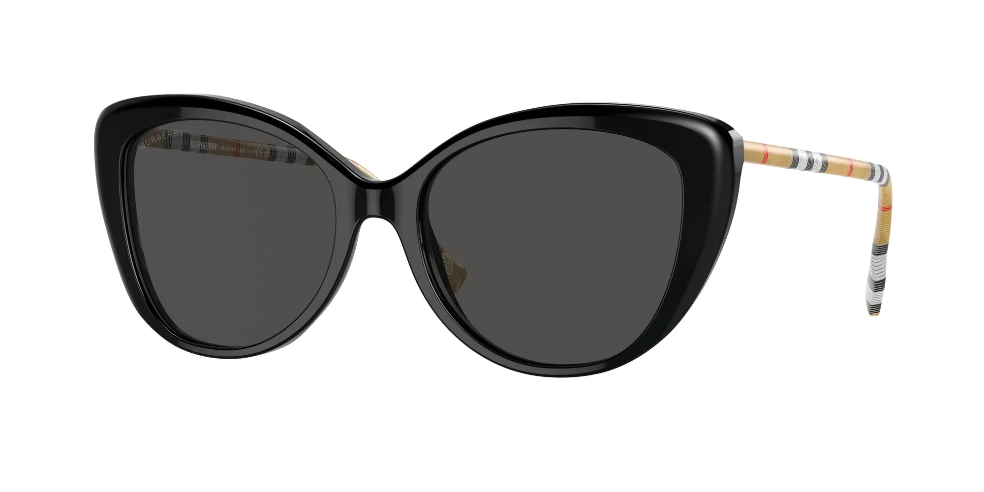 Burberry BE4407 385387 Occhiali da sole Acetato Nero Grigio Cat Eye Normale - immagine 1