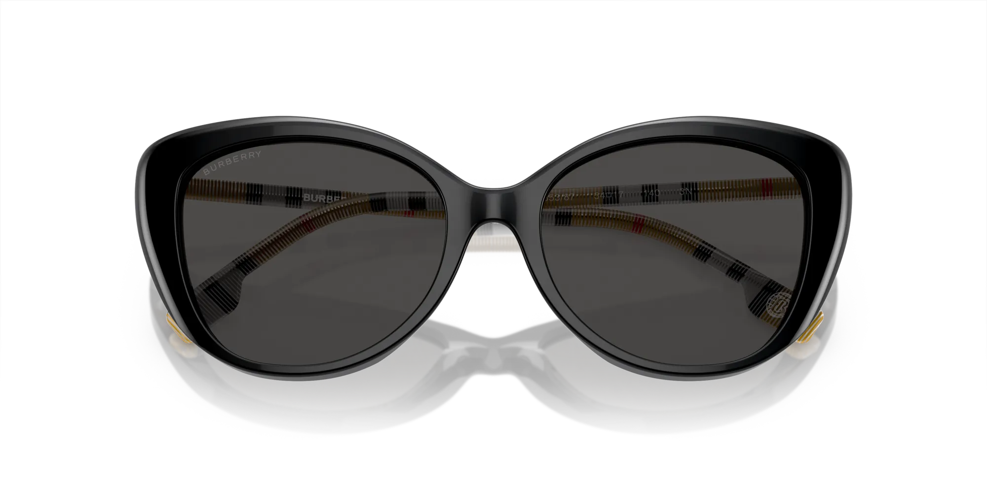 Burberry BE4407 385387 Occhiali da sole Acetato Nero Grigio Cat Eye Normale - immagine 2