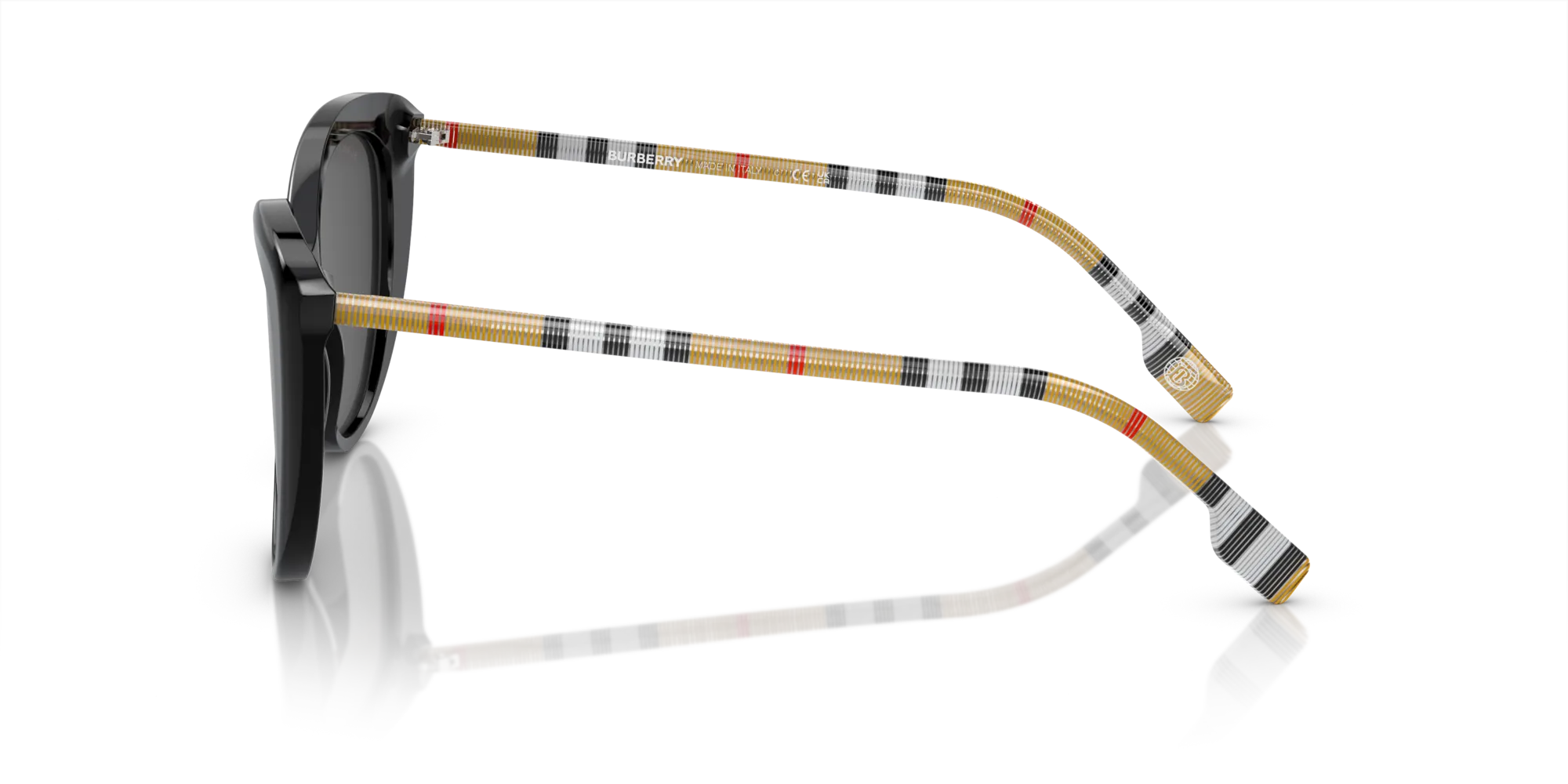 Burberry BE4407 385387 Occhiali da sole Acetato Nero Grigio Cat Eye Normale - immagine 4