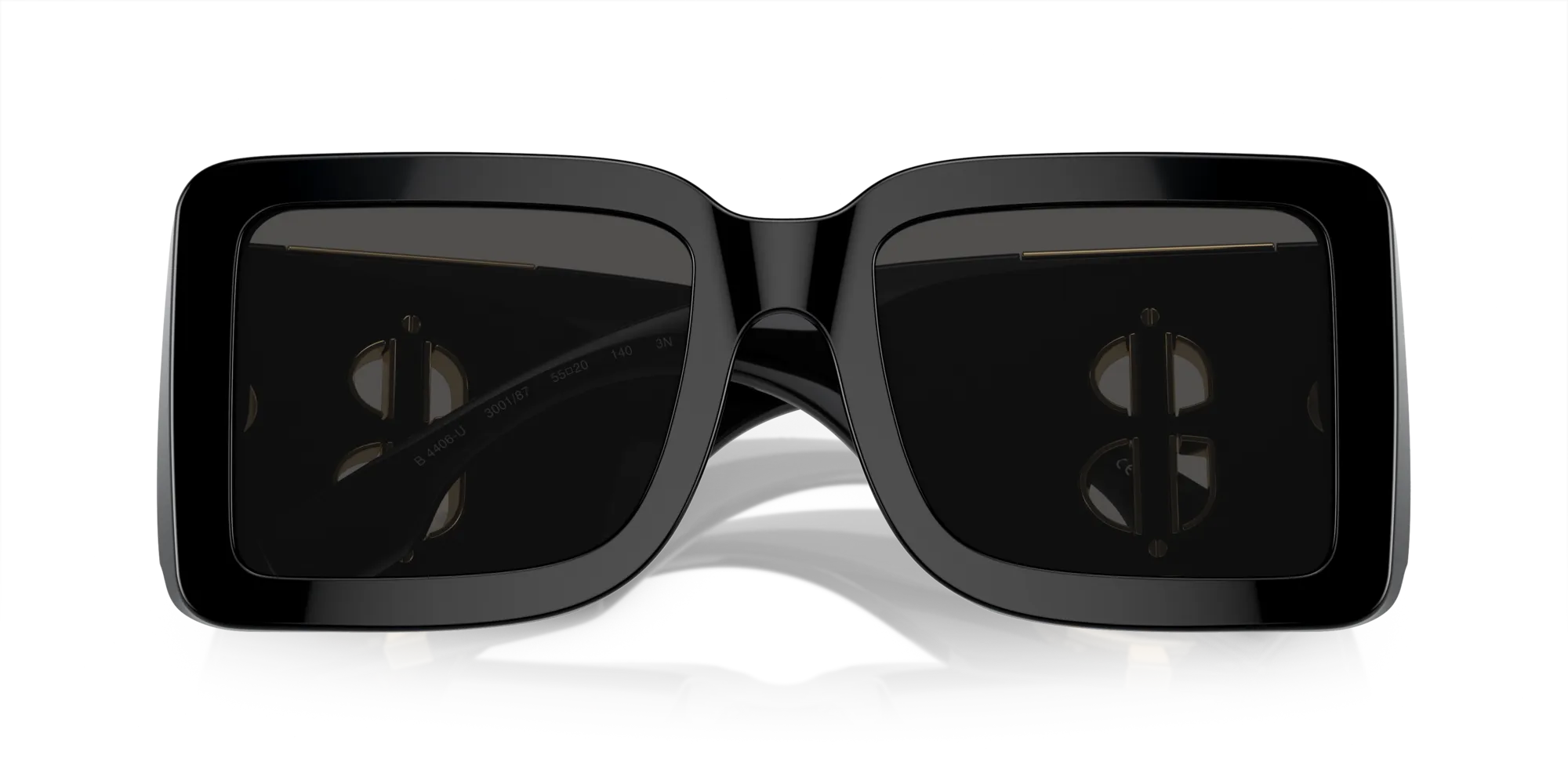 Burberry BE4406U 300187 Occhiali da sole Acetato Nero Grigio Squadrata Normale - immagine 2