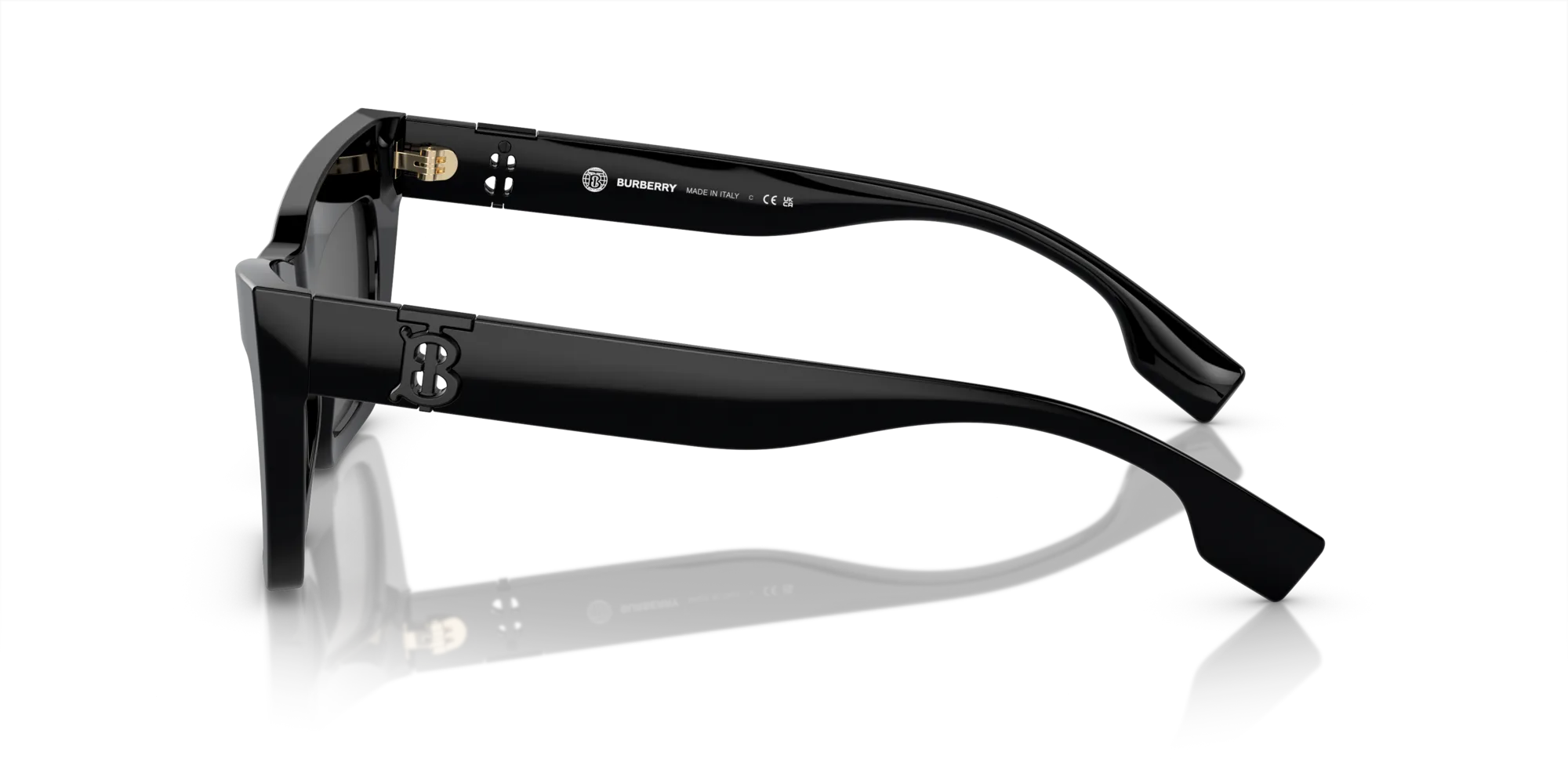 Burberry BE4405 409387 Occhiali da sole Acetato Nero Grigio Cat Eye Normale - immagine 4