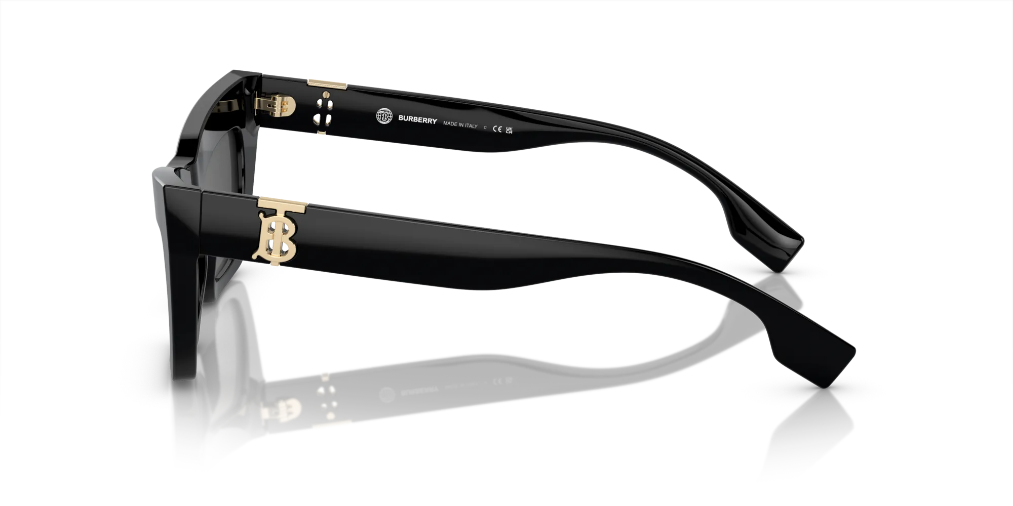 Burberry BE4405 300187 Occhiali da sole Acetato Nero Grigio Cat Eye Normale - immagine 4