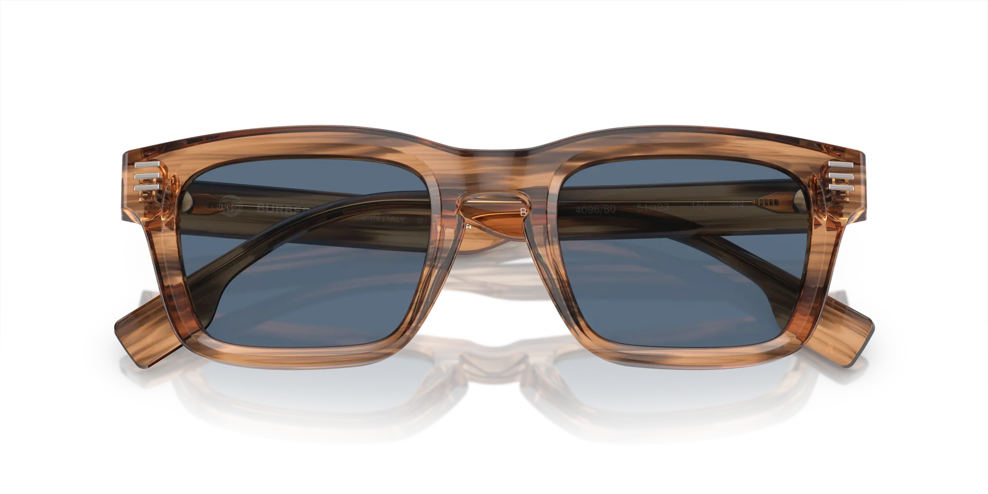 Burberry BE4403 409680 Occhiali da sole Acetato Marrone Blu Squadrata Normale - immagine 2