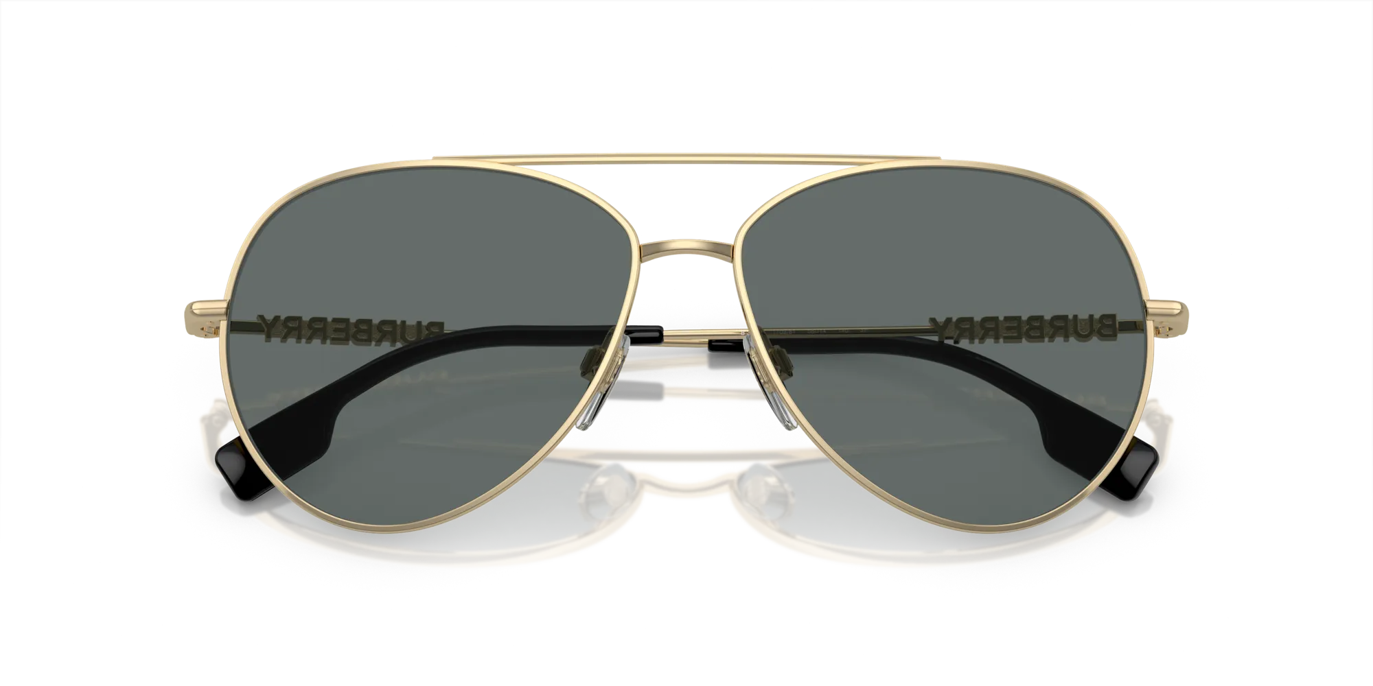 Burberry BE3147 110981 Occhiali da sole Metallo Oro Grigio Pilot Polarizzata - immagine 2