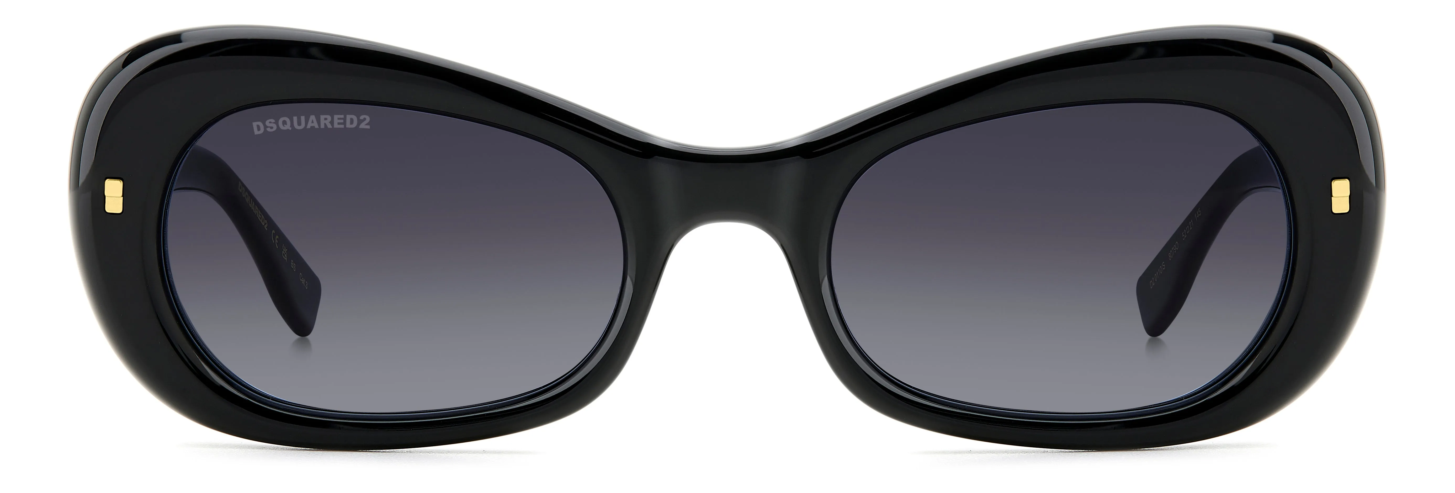 Dsquared2 D2 0110/S 807/9O Occhiali da sole Acetato Nero Grigio Geometrica Normale Sfumato - immagine 2
