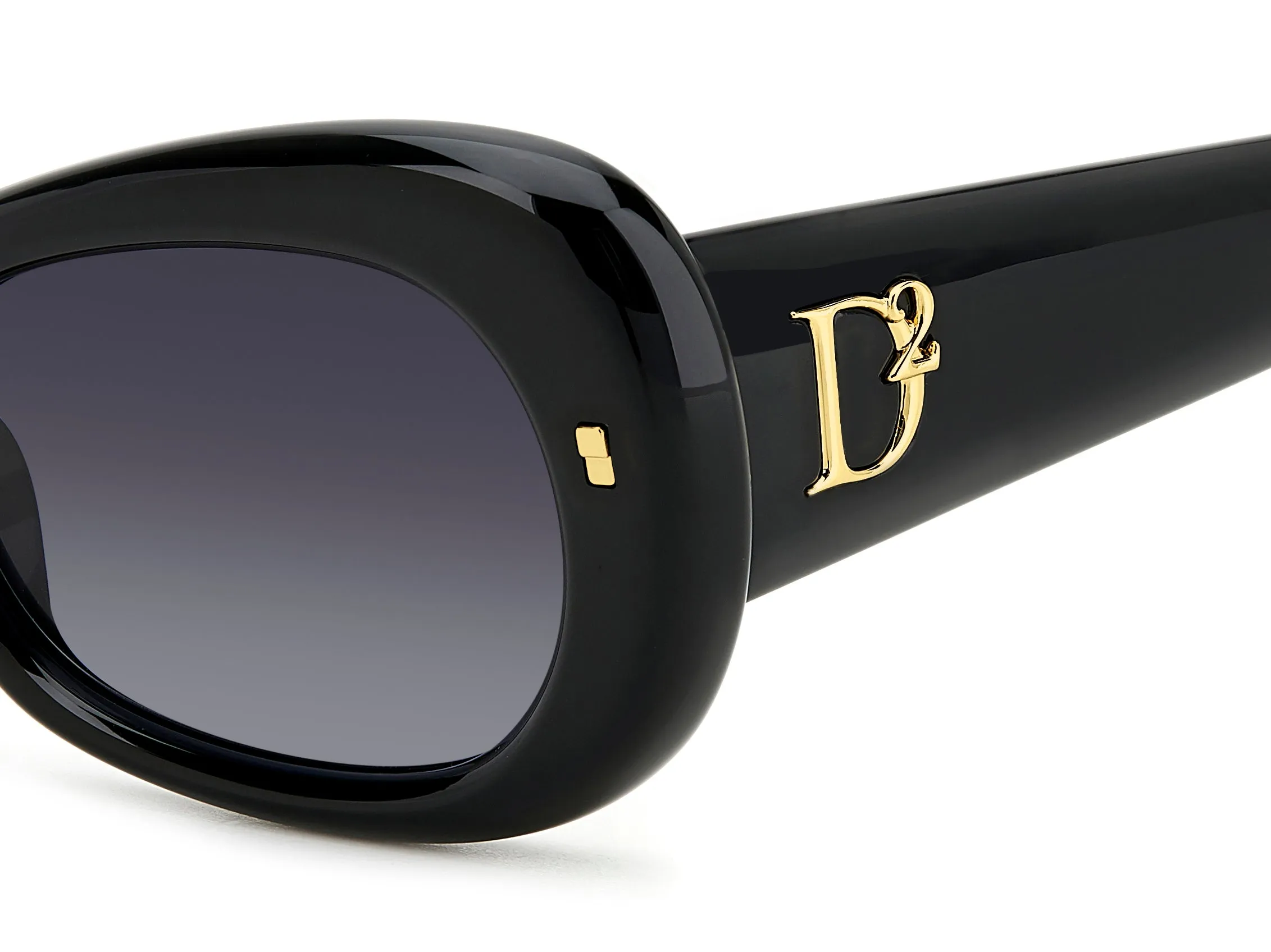 Dsquared2 D2 0110/S 807/9O Occhiali da sole Acetato Nero Grigio Geometrica Normale Sfumato - immagine 3