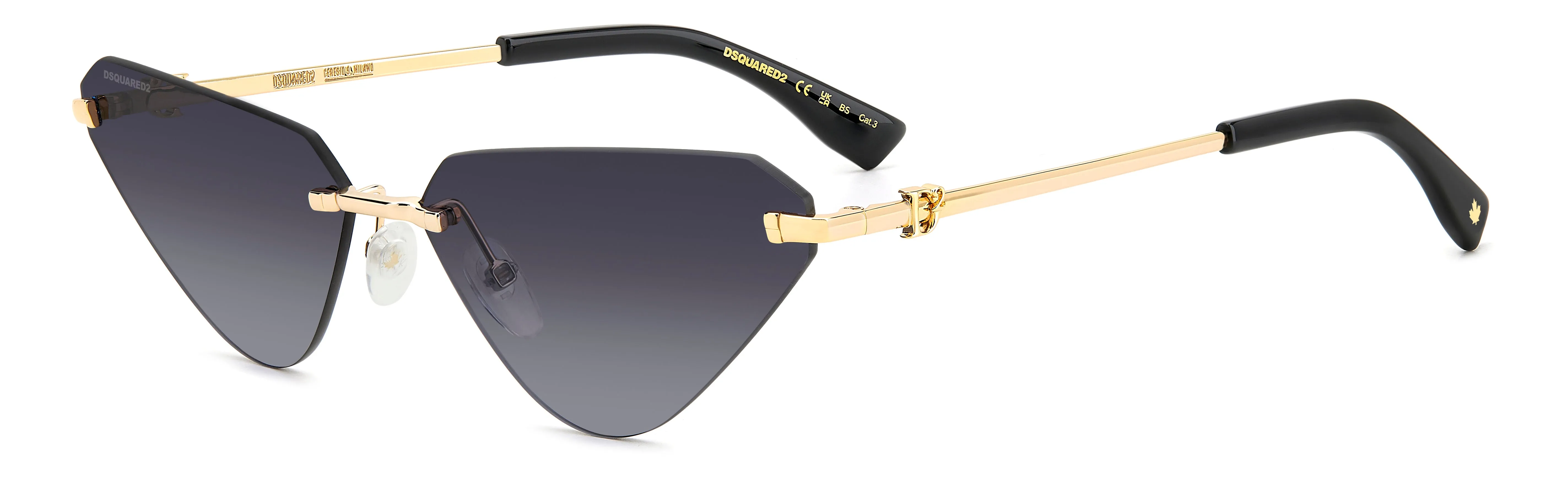 Dsquared2 D2 0108/S RHL/9O Occhiali da sole Metallo Oro Grigio Cat Eye Normale - immagine 1