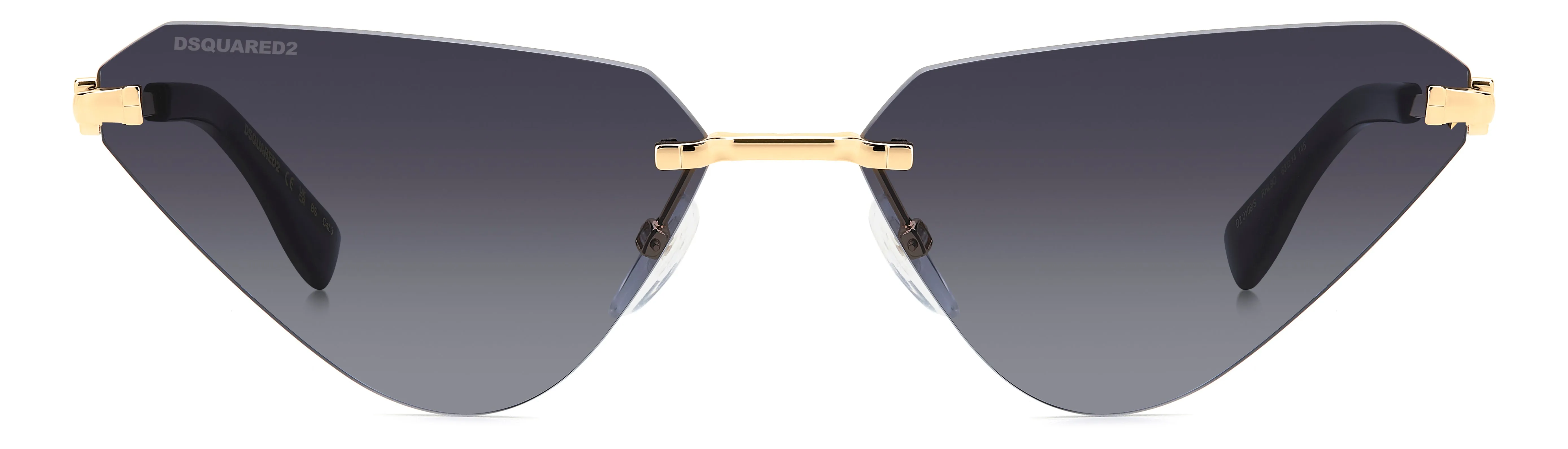 Dsquared2 D2 0108/S RHL/9O Occhiali da sole Metallo Oro Grigio Cat Eye Normale - immagine 2