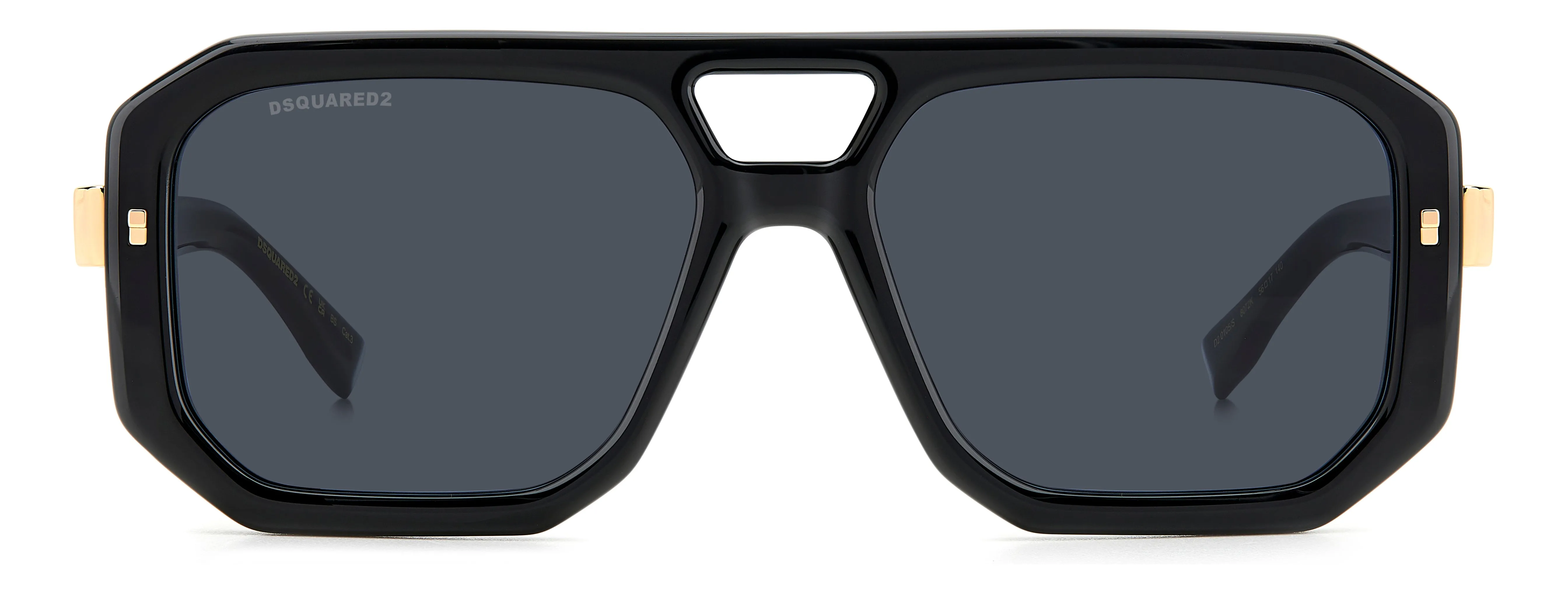 Dsquared2 D2 0105/S 807/2K Occhiali da sole Acetato Nero Grigio Squadrata Normale Antiriflesso - immagine 2