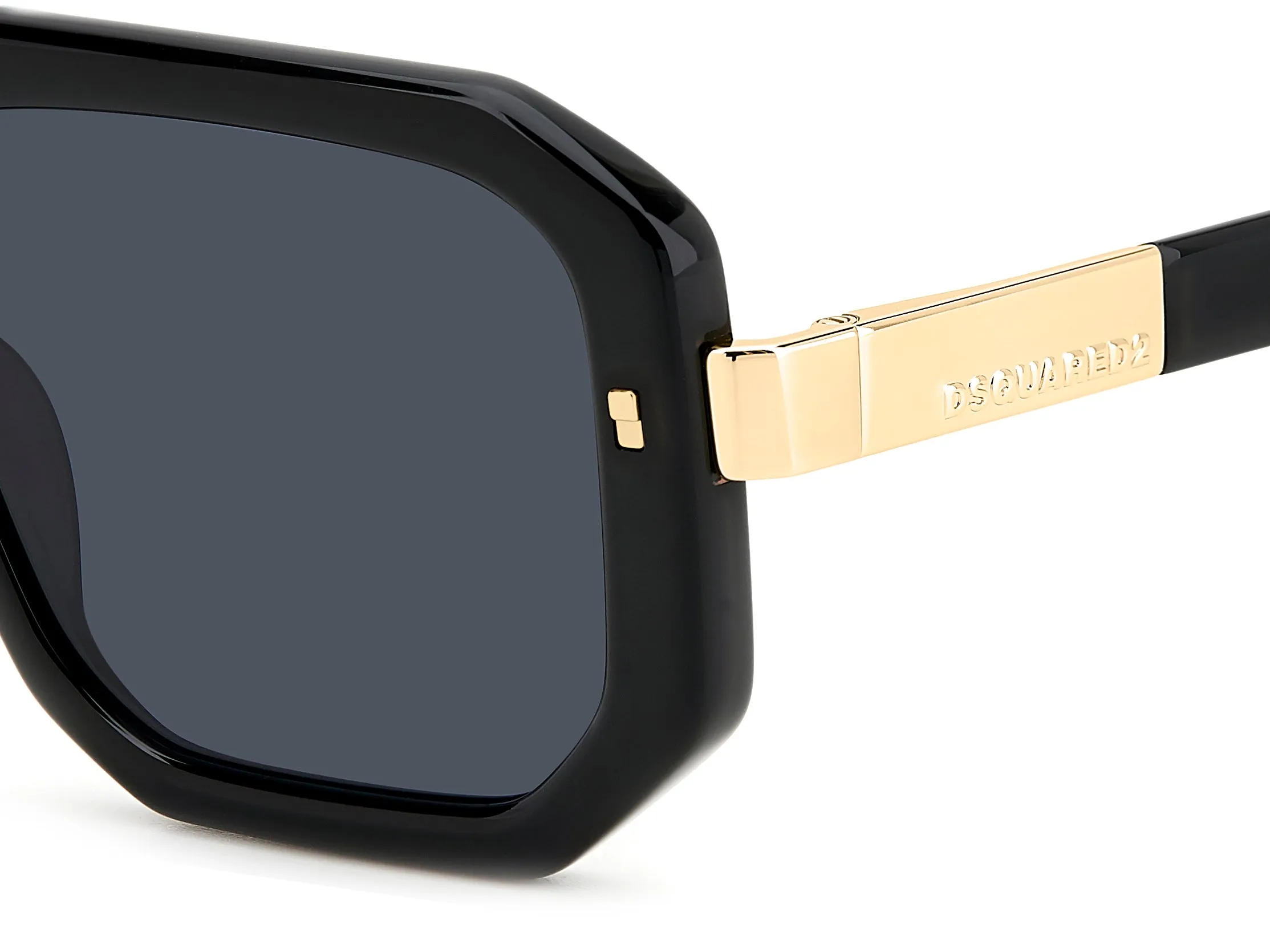 Dsquared2 D2 0105/S 807/2K Occhiali da sole Acetato Nero Grigio Squadrata Normale Antiriflesso - immagine 3