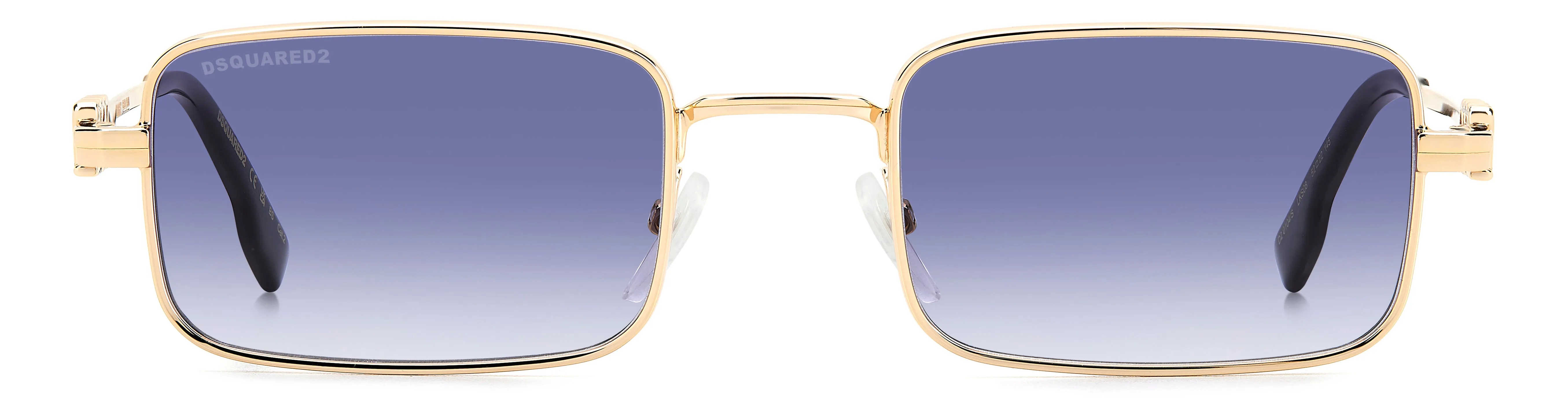 Dsquared2 D2 0104/S LKS/08 Occhiali da sole Metallo Oro Blu Squadrata Normale Sfumato - immagine 2