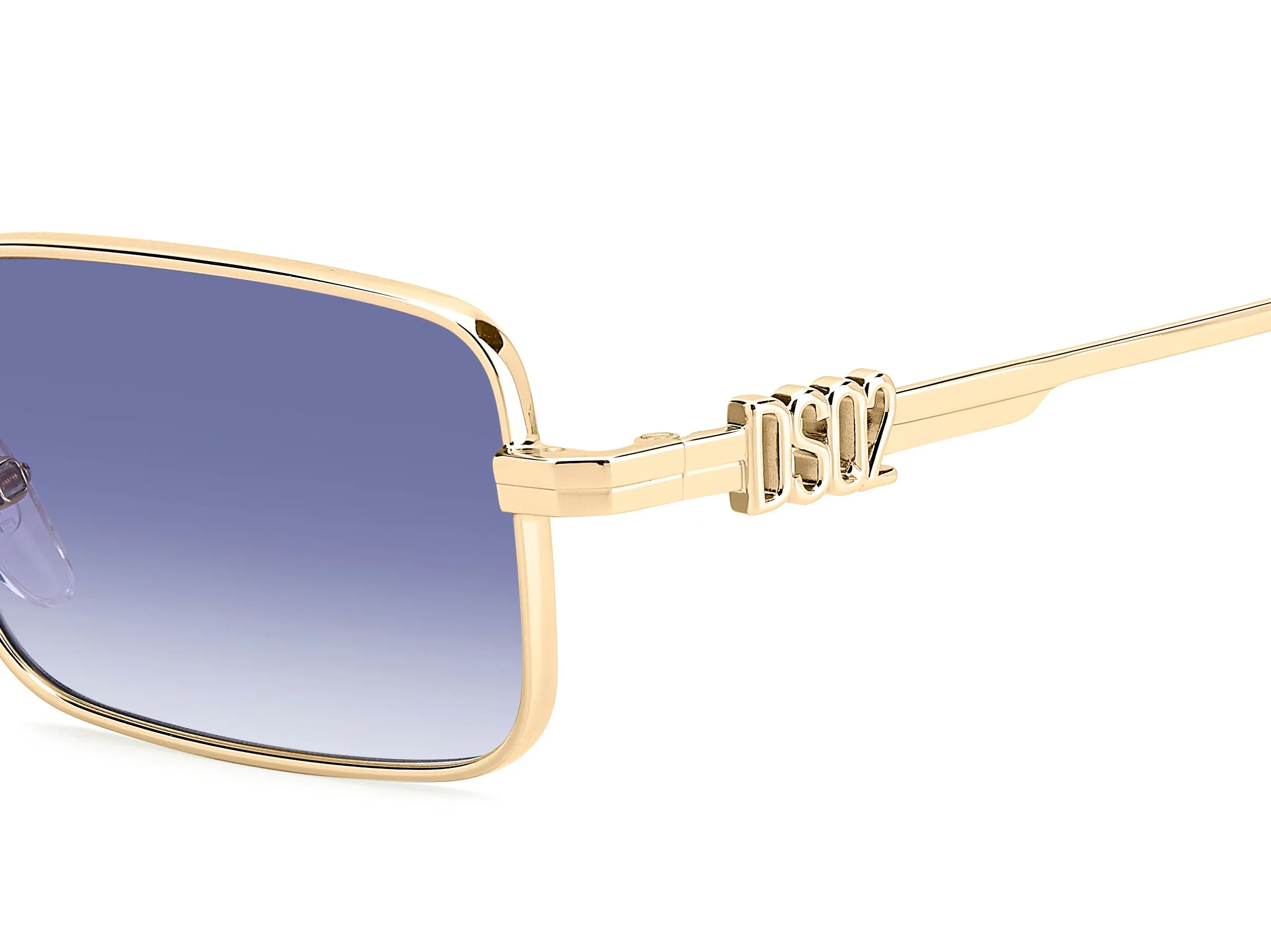 Dsquared2 D2 0104/S LKS/08 Occhiali da sole Metallo Oro Blu Squadrata Normale Sfumato - immagine 3