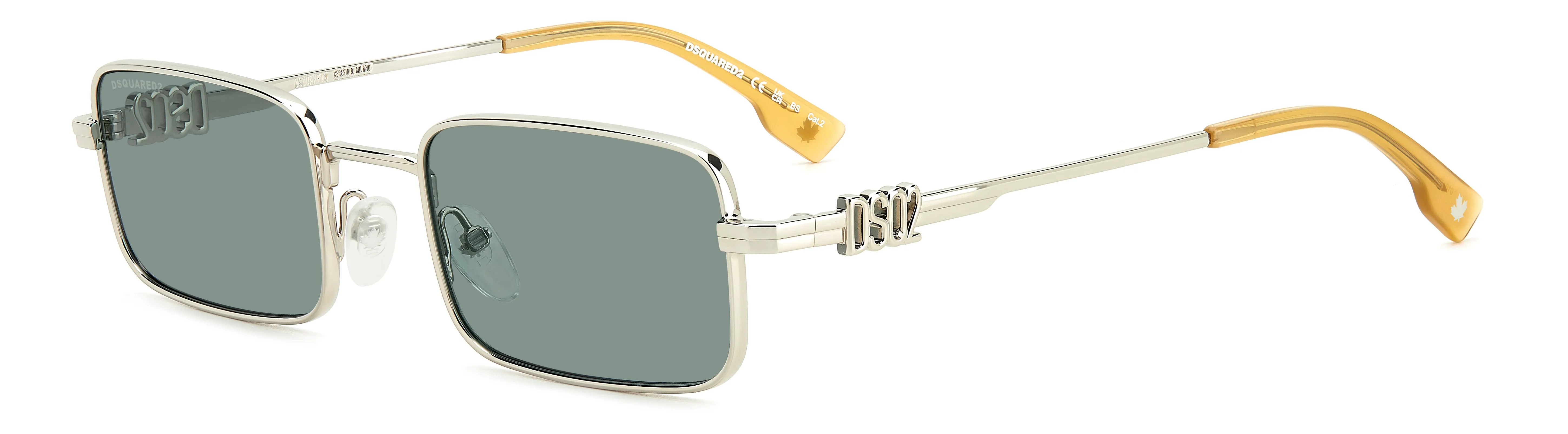 Dsquared2 D2 0104/S KTU/QT Occhiali da sole Metallo Palladio Verde Squadrata Normale - immagine 1
