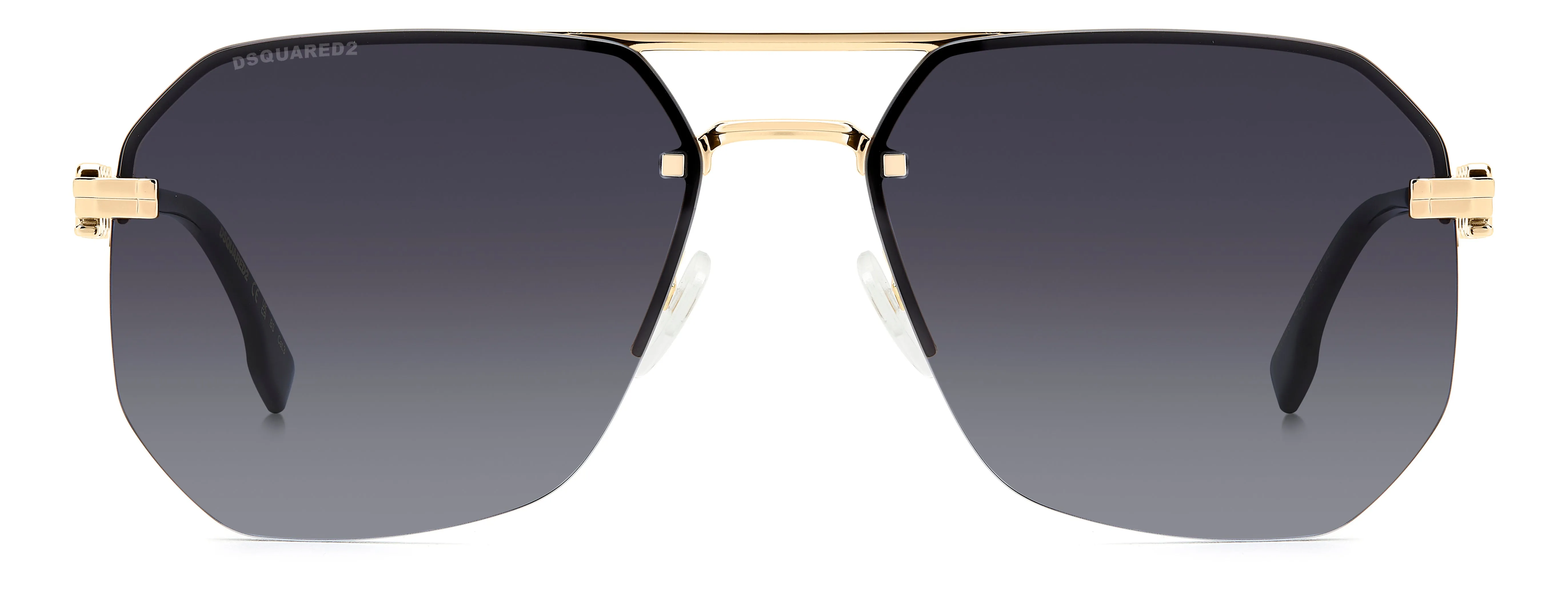 Dsquared2 D2 0103/S RHL/9O Occhiali da sole Metallo Oro Grigio Geometrica Normale Sfumato - immagine 2