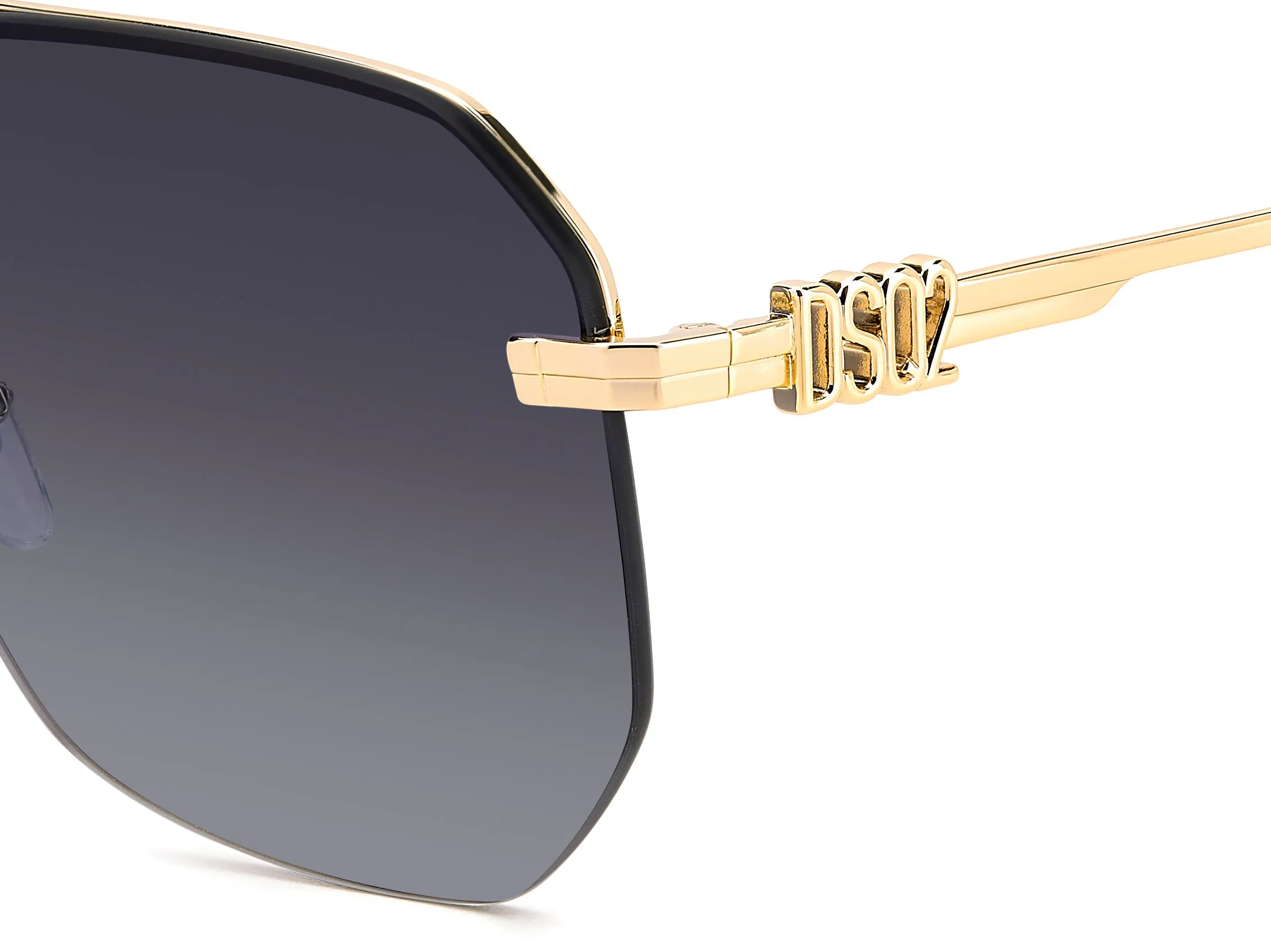 Dsquared2 D2 0103/S RHL/9O Occhiali da sole Metallo Oro Grigio Geometrica Normale Sfumato - immagine 3