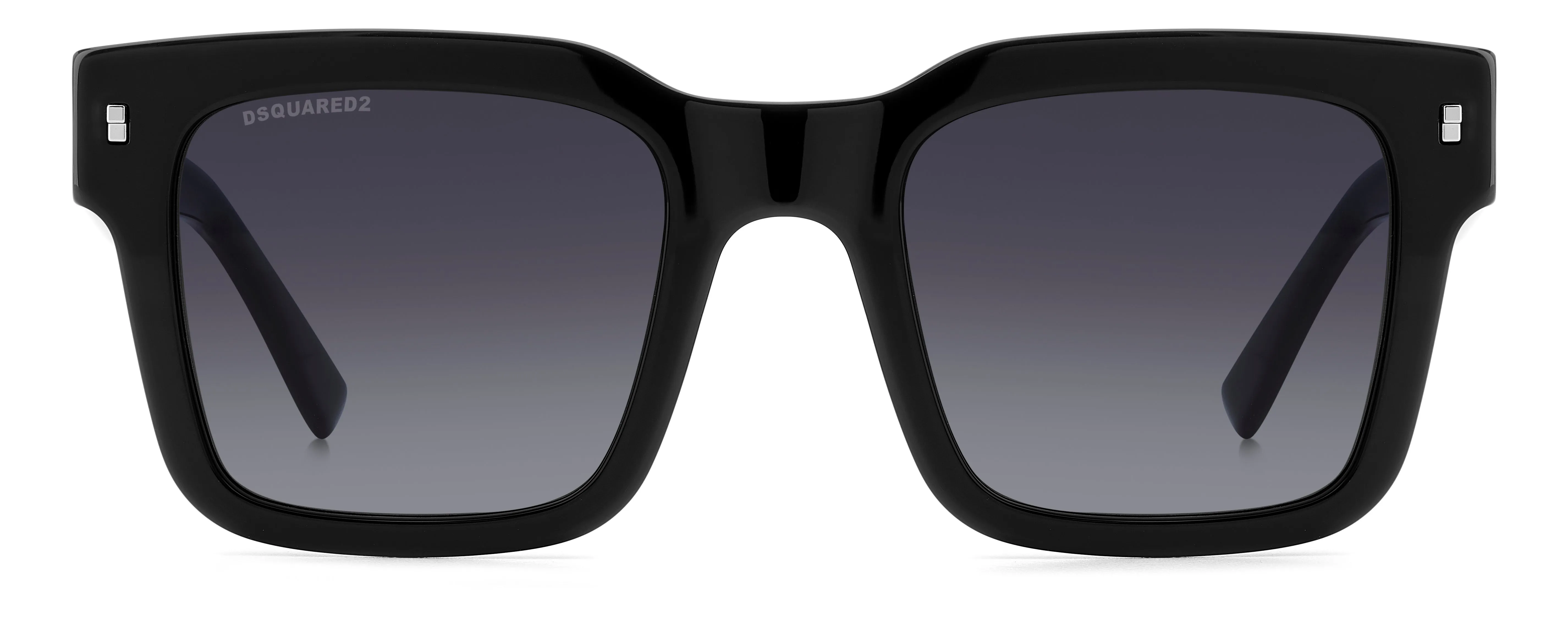 Dsquared2 ICON 0010/S 807/9O Occhiali da sole Acetato Nero Grigio Squadrata Normale Sfumato - immagine 2