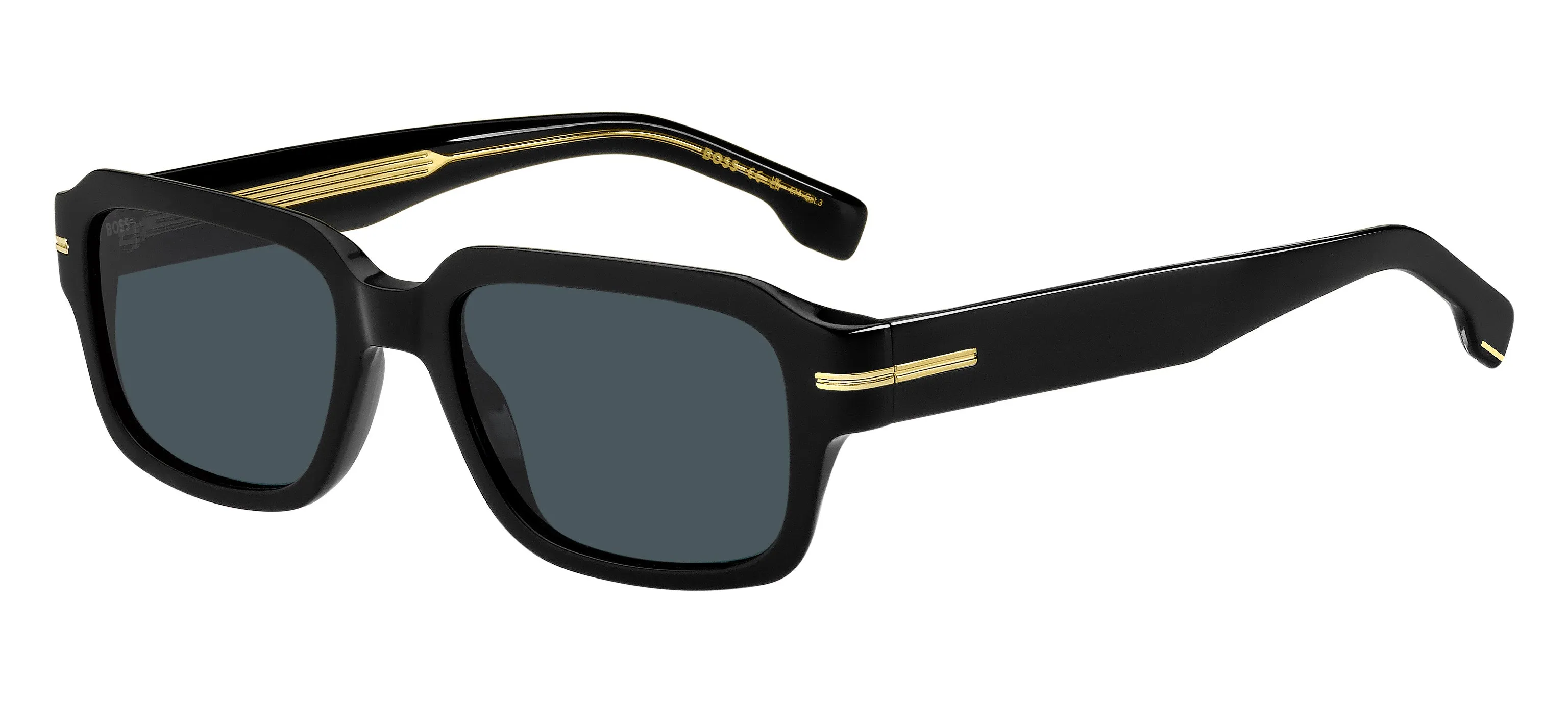 Hugo Boss BOSS 1596/S 807/A9 Occhiali da sole Plastica Nero Grigio Squadrata Antiriflesso - immagine 1