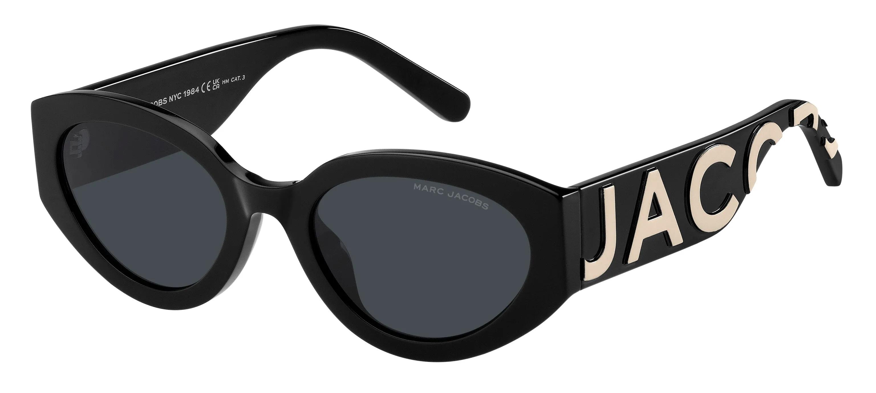 Marc Jacobs MARC 694/G/S 80S/2K Occhiali da sole Acetato Nero Grigio Cat Eye Normale - immagine 1