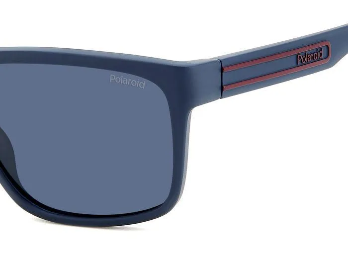 Polaroid PLD 2149/S PJP/C3 Occhiali da sole Policarbonato Blu Blu Squadrata Polarizzata - immagine 4