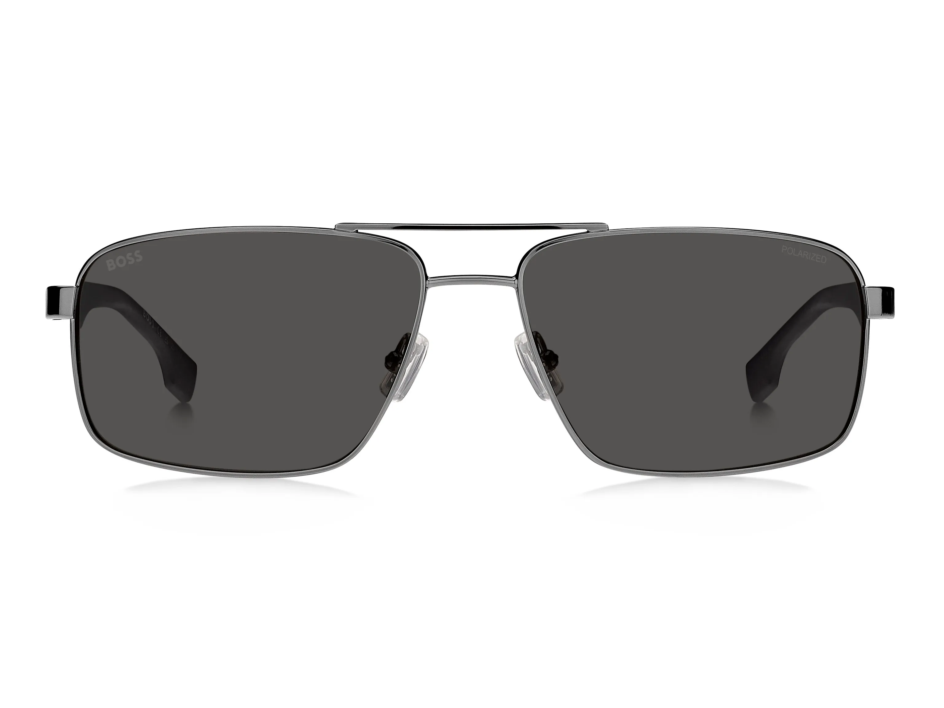 Hugo Boss BOSS 1580/S V81/M9 Occhiali da sole Metallo Rutenio scuro / Nero Grigio Squadrata Polarizzata - immagine 2