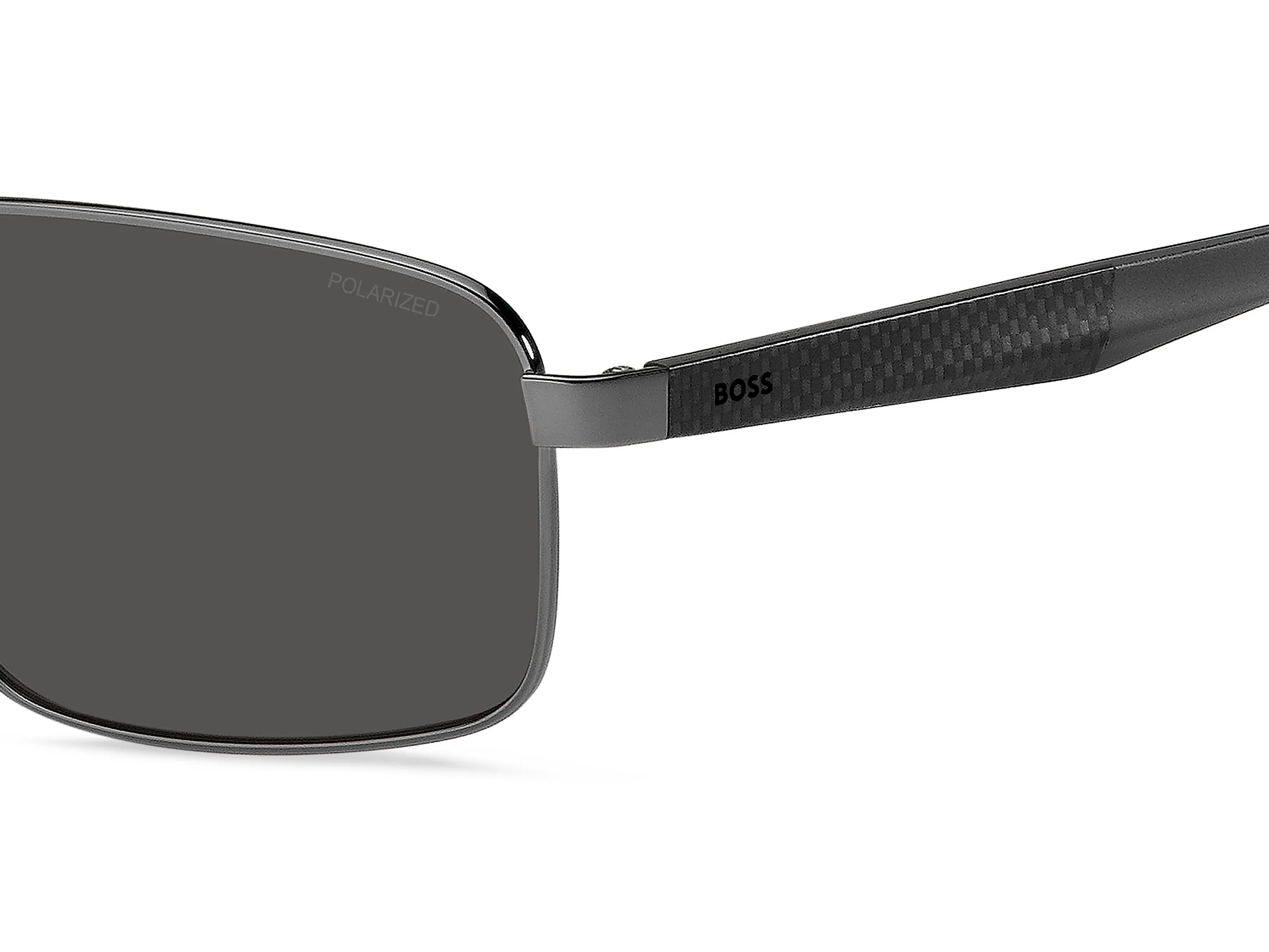 Hugo Boss BOSS 1580/S V81/M9 Occhiali da sole Metallo Rutenio scuro / Nero Grigio Squadrata Polarizzata - immagine 3