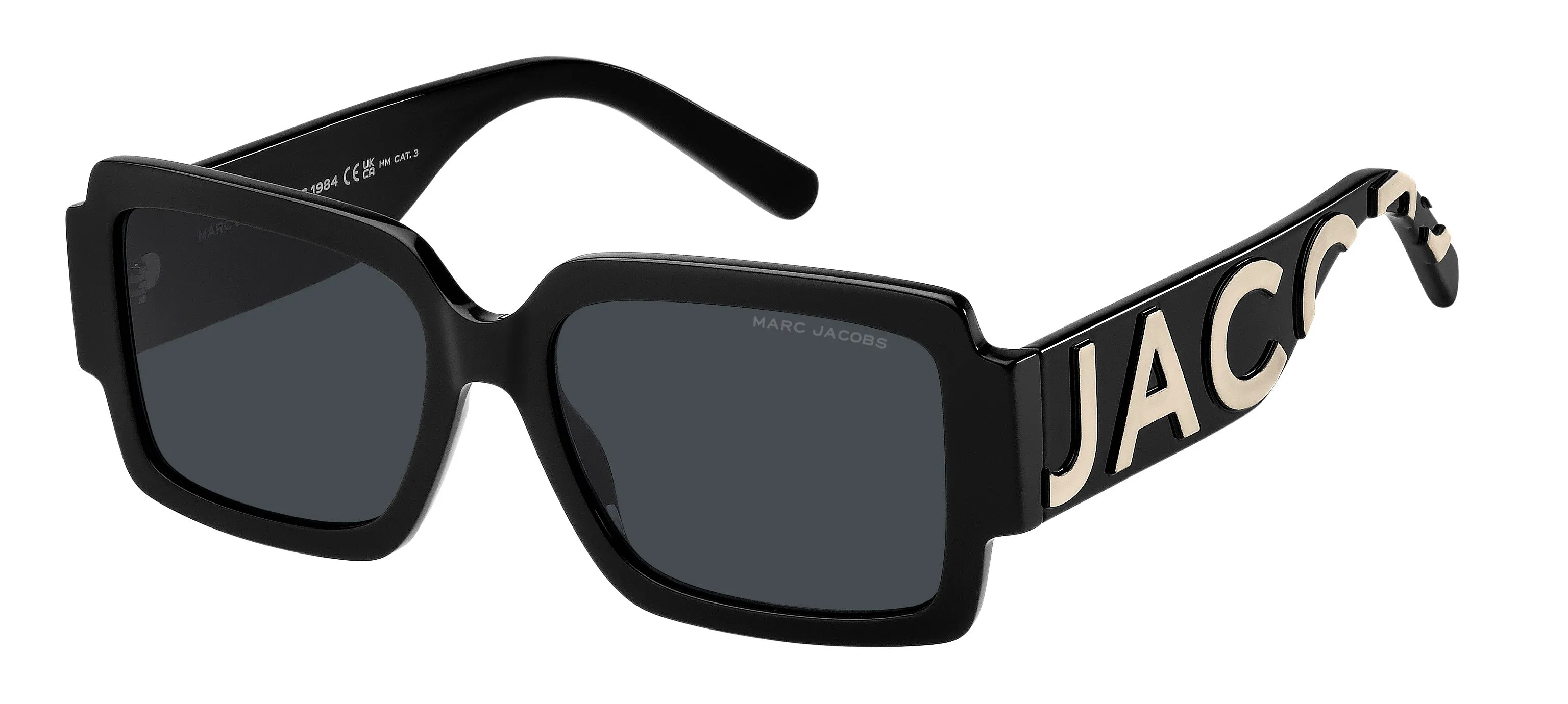 Marc Jacobs MARC 693/S 80S/2K Occhiali da sole Acetato Nero Grigio Squadrata Normale - immagine 1