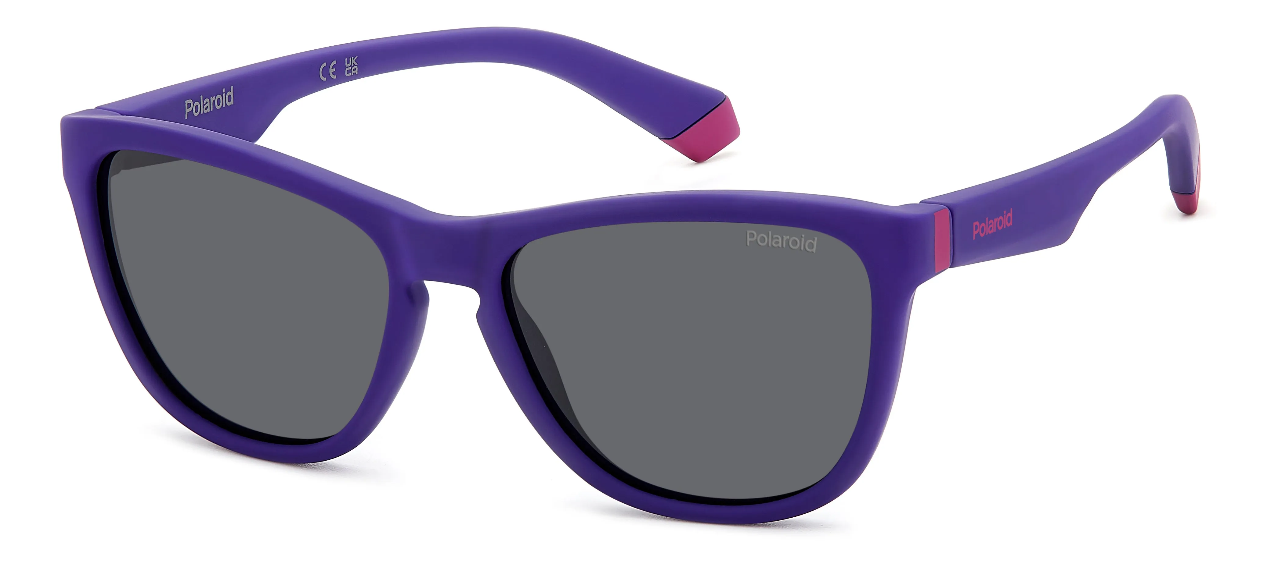 Polaroid Junior Polaroid PLD 8056/S 1JZ/M9 Occhiali da sole bambino Plastica Viola Grigio Squadrata Polarizzata - immagine 1