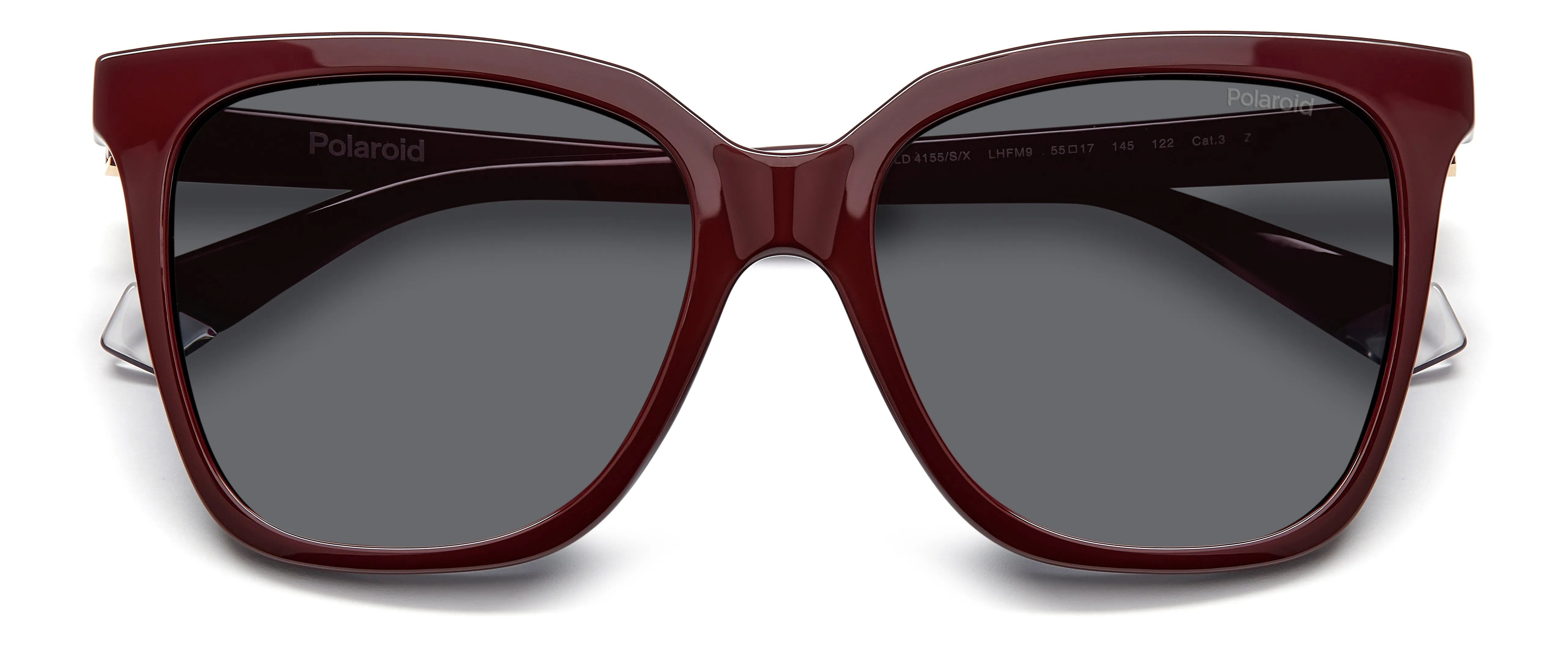 Polaroid PLD 4155/S/X LHF/M9 Occhiali da sole Plastica Bordeaux Grigio Squadrata Polarizzata - immagine 3