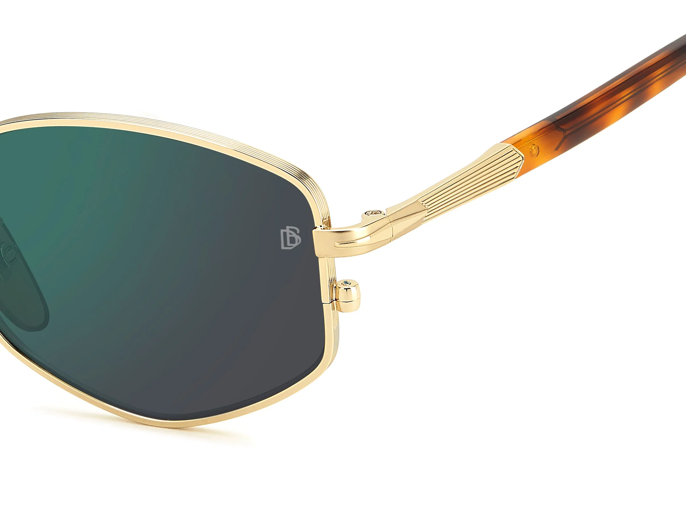 DAVID BECKHAM DB 1129/S HM2/MT Occhiali da sole Metallo Oro Havana Grigio Geometrica Specchiato - immagine 3