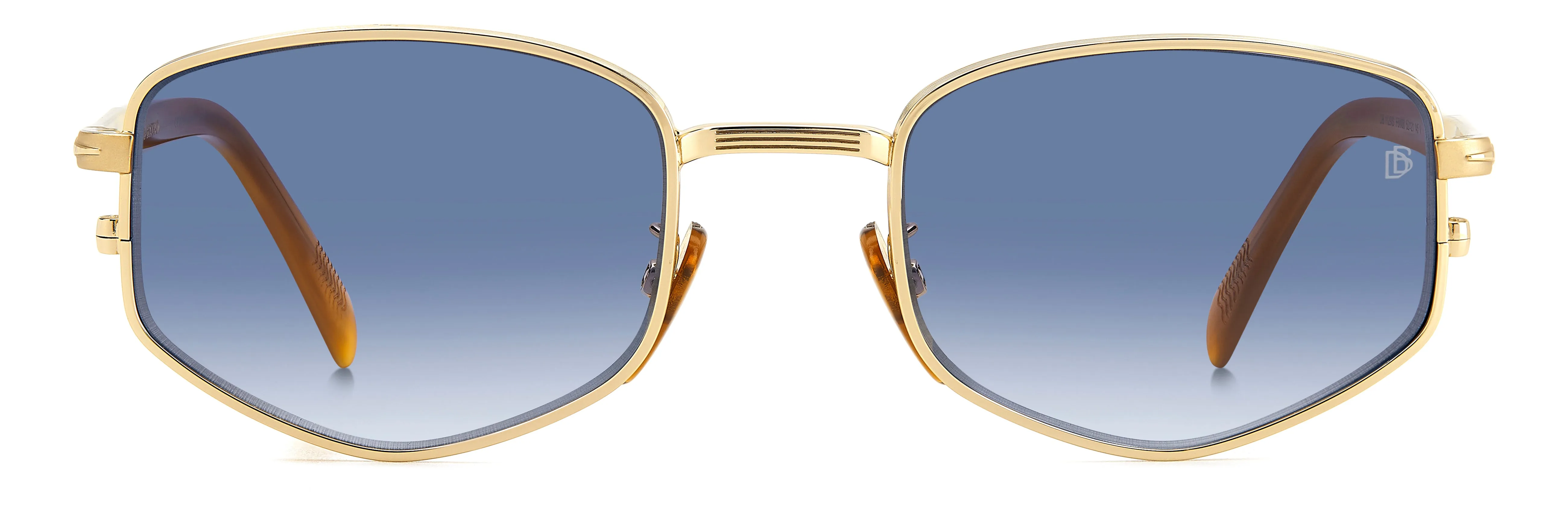 DAVID BECKHAM DB 1129/S F6W/08 Occhiali da sole Metallo Oro / Marrone Blu Geometrica Sfumato - immagine 2