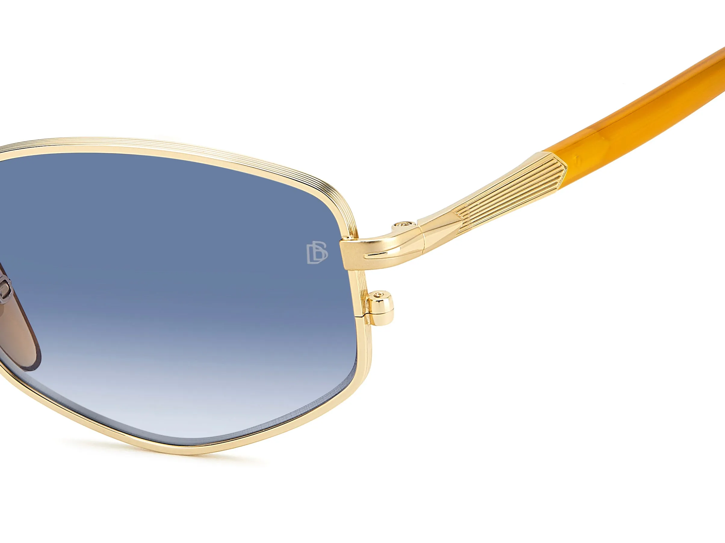 DAVID BECKHAM DB 1129/S F6W/08 Occhiali da sole Metallo Oro / Marrone Blu Geometrica Sfumato - immagine 3