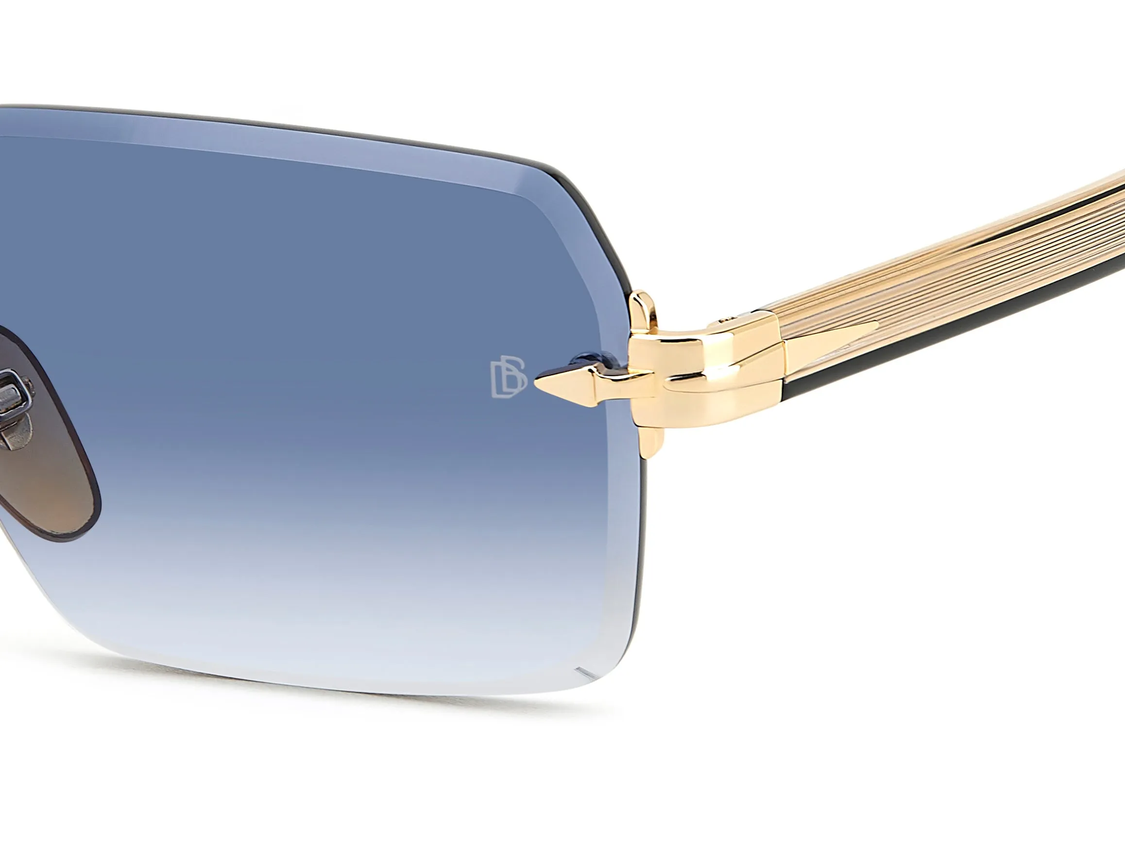 DAVID BECKHAM DB 7109/S RHL/08 Occhiali da sole Metallo Oro / Nero Blu Geometrica Sfumato - immagine 3