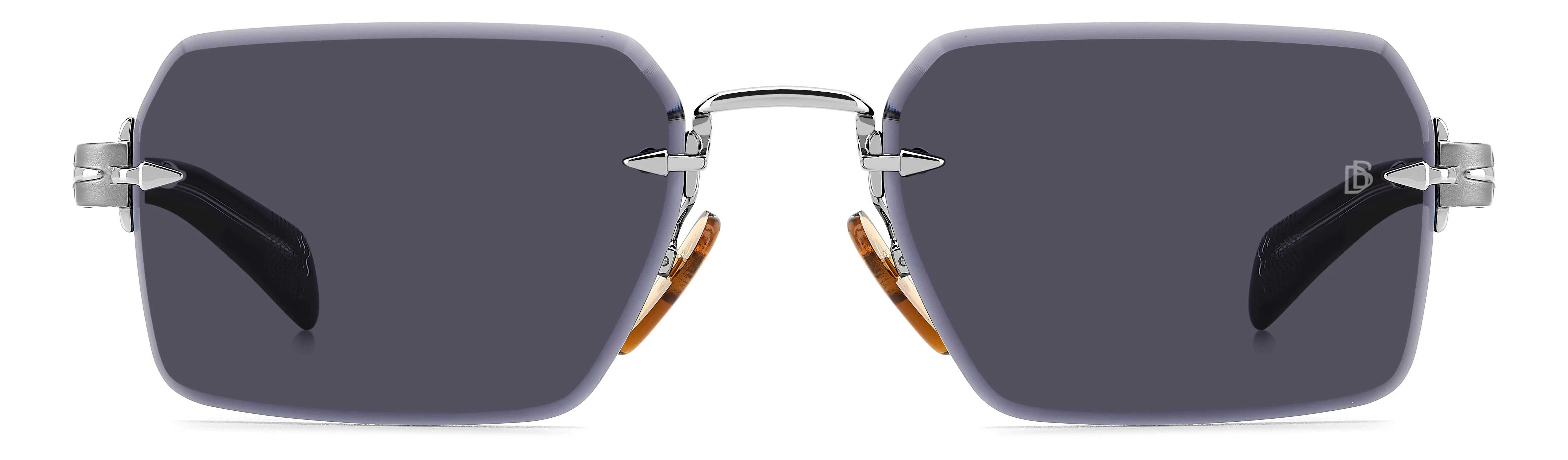 DAVID BECKHAM DB 7109/S 85K/IR Occhiali da sole Metallo Rutanio/Nero Grigio Geometrica - immagine 2