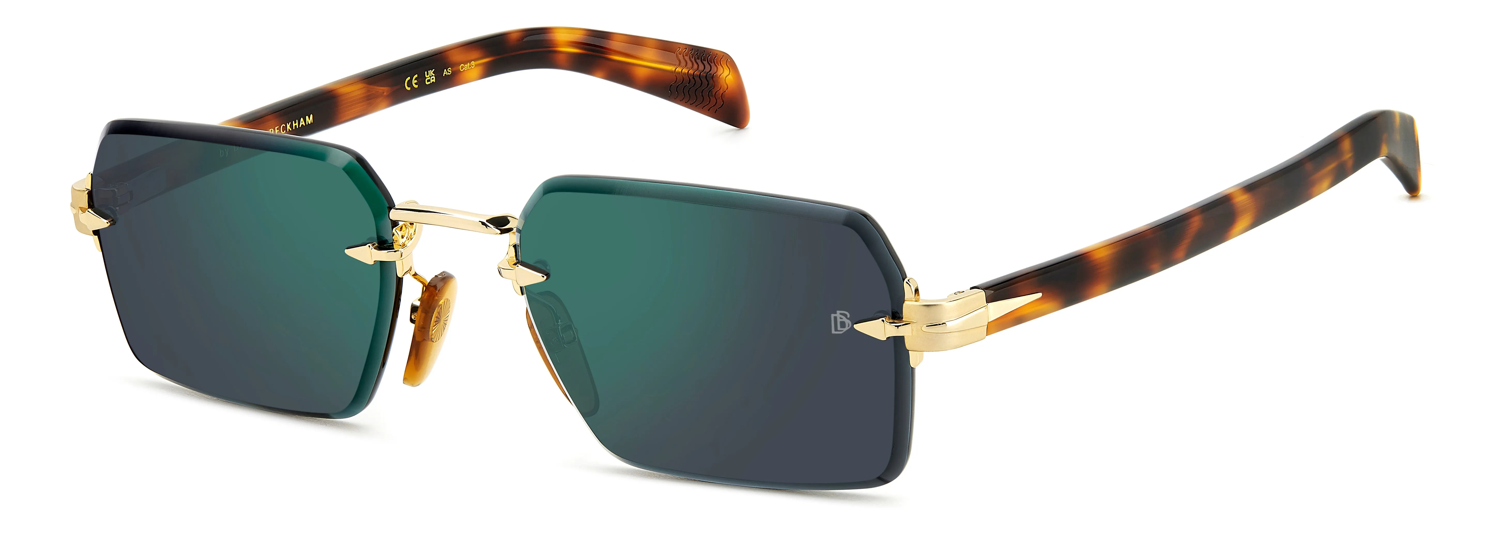 DAVID BECKHAM DB 7109/S 06J/MT Occhiali da sole Metallo Oro Havana Grigio Geometrica Specchiato - immagine 1