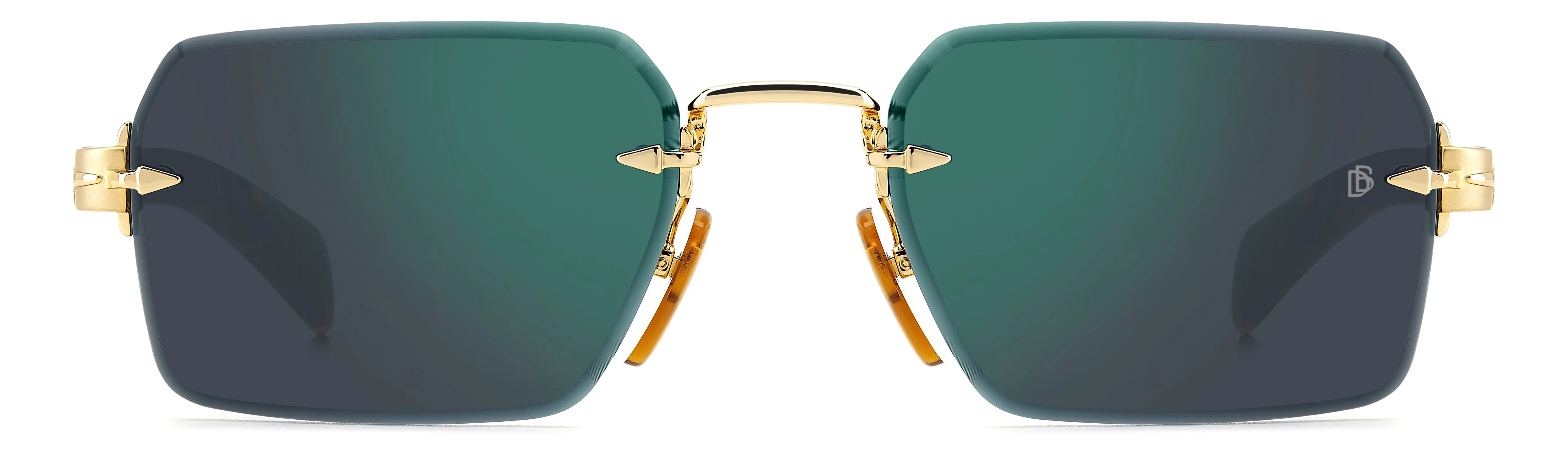 DAVID BECKHAM DB 7109/S 06J/MT Occhiali da sole Metallo Oro Havana Grigio Geometrica Specchiato - immagine 2