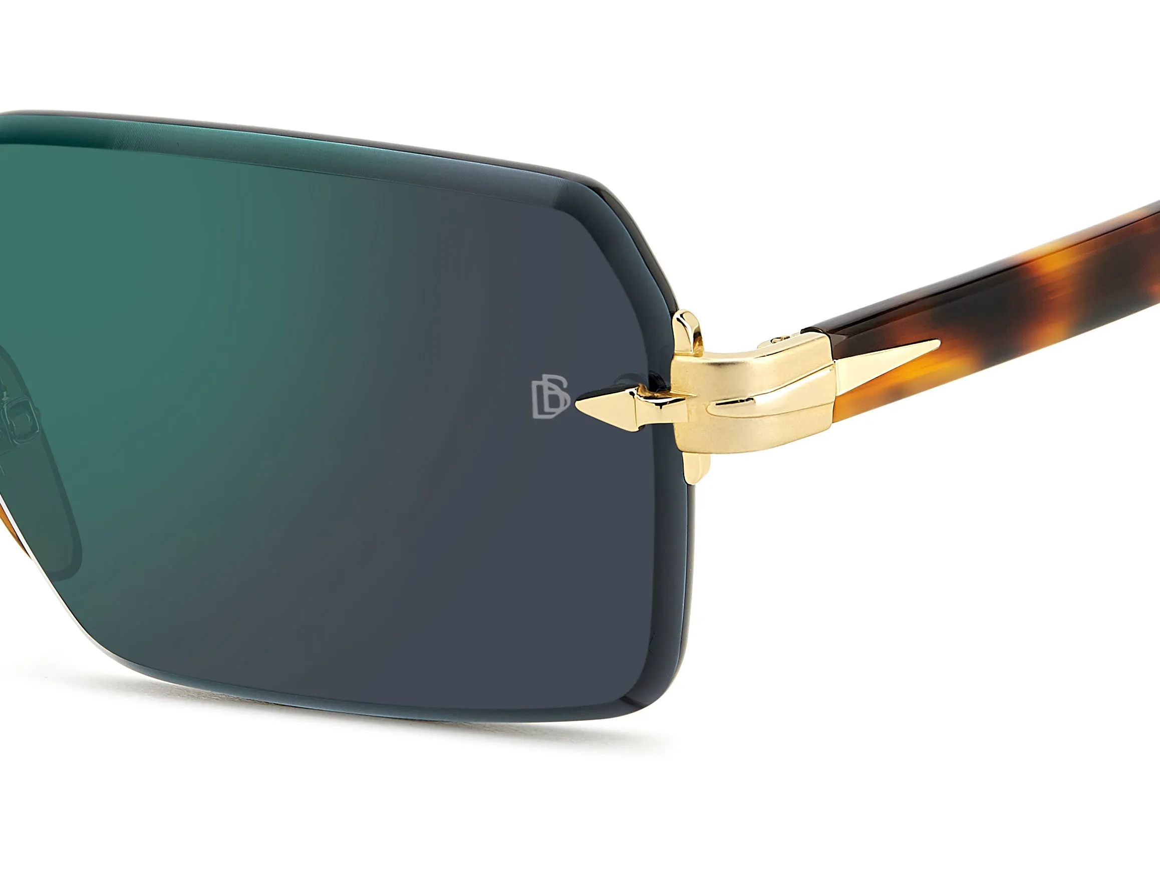 DAVID BECKHAM DB 7109/S 06J/MT Occhiali da sole Metallo Oro Havana Grigio Geometrica Specchiato - immagine 3
