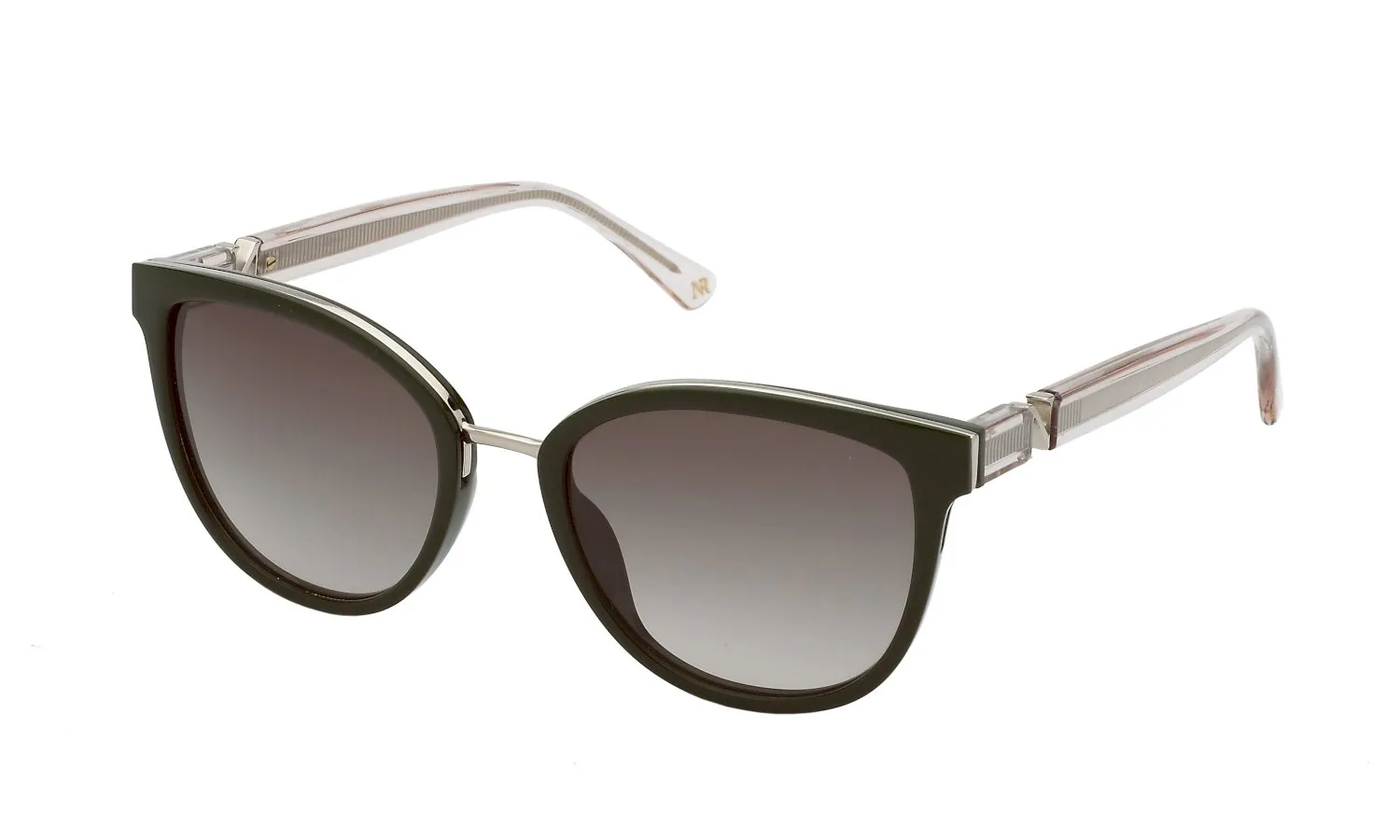 Nina Ricci SNR358 06WT Occhiali da sole Acetato Verde Marrone Cat Eye Normale Sfumato - immagine 1
