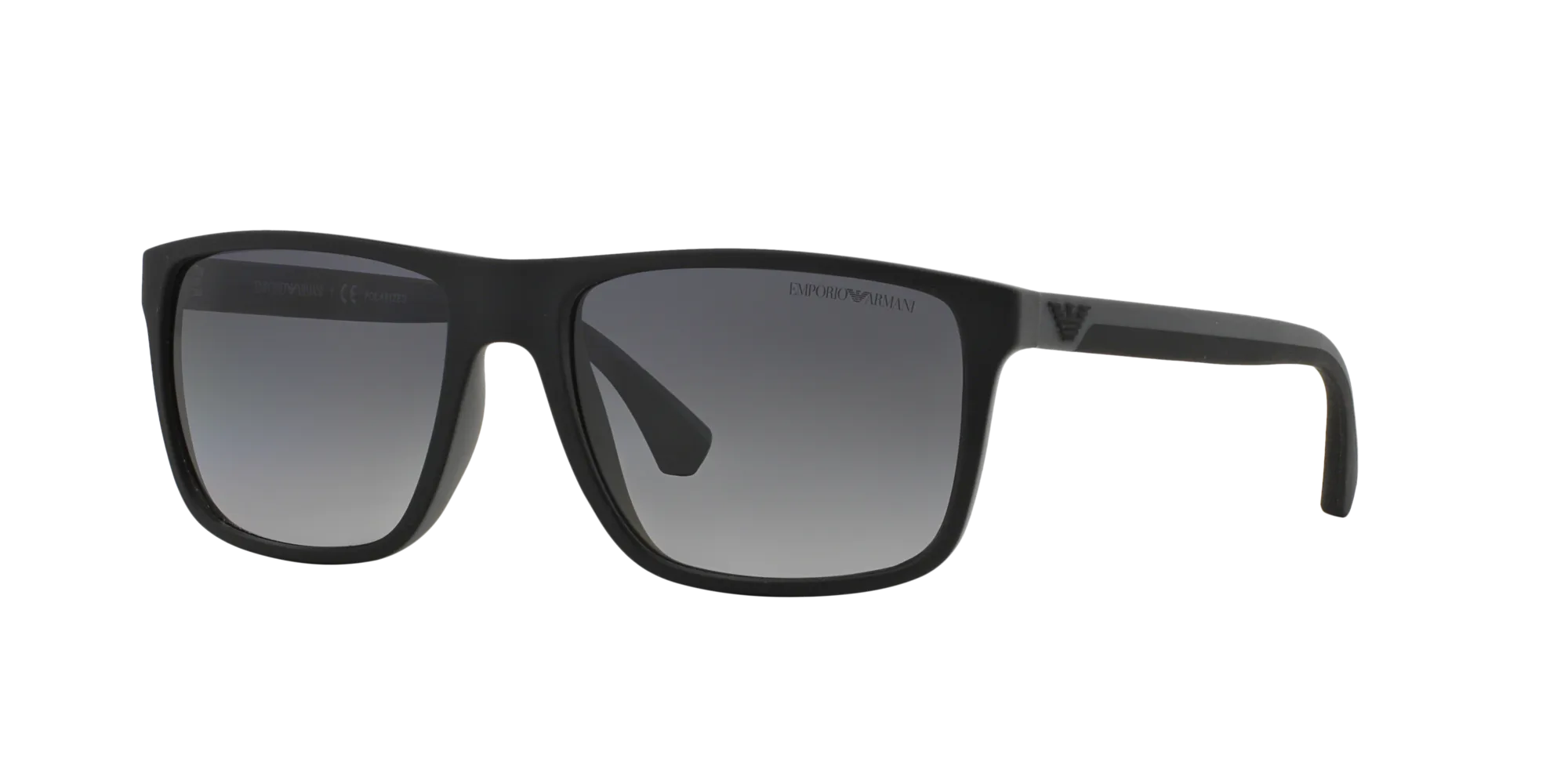 Emporio Armani EA4033 5229T3 Occhiali da sole Iniettato Nero Grigio Squadrata Polarizzata Sfumato - immagine 1