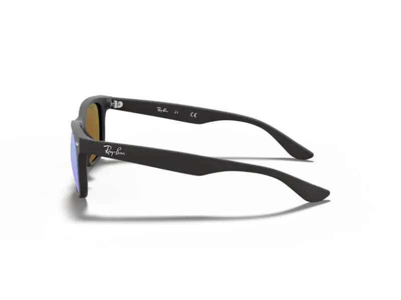 Ray - Ban RJ9052S JUNIOR NEW WAYFARER 100S55 Occhiali da sole bambino Iniettato Nero Blu Squadrata Normale - immagine 4