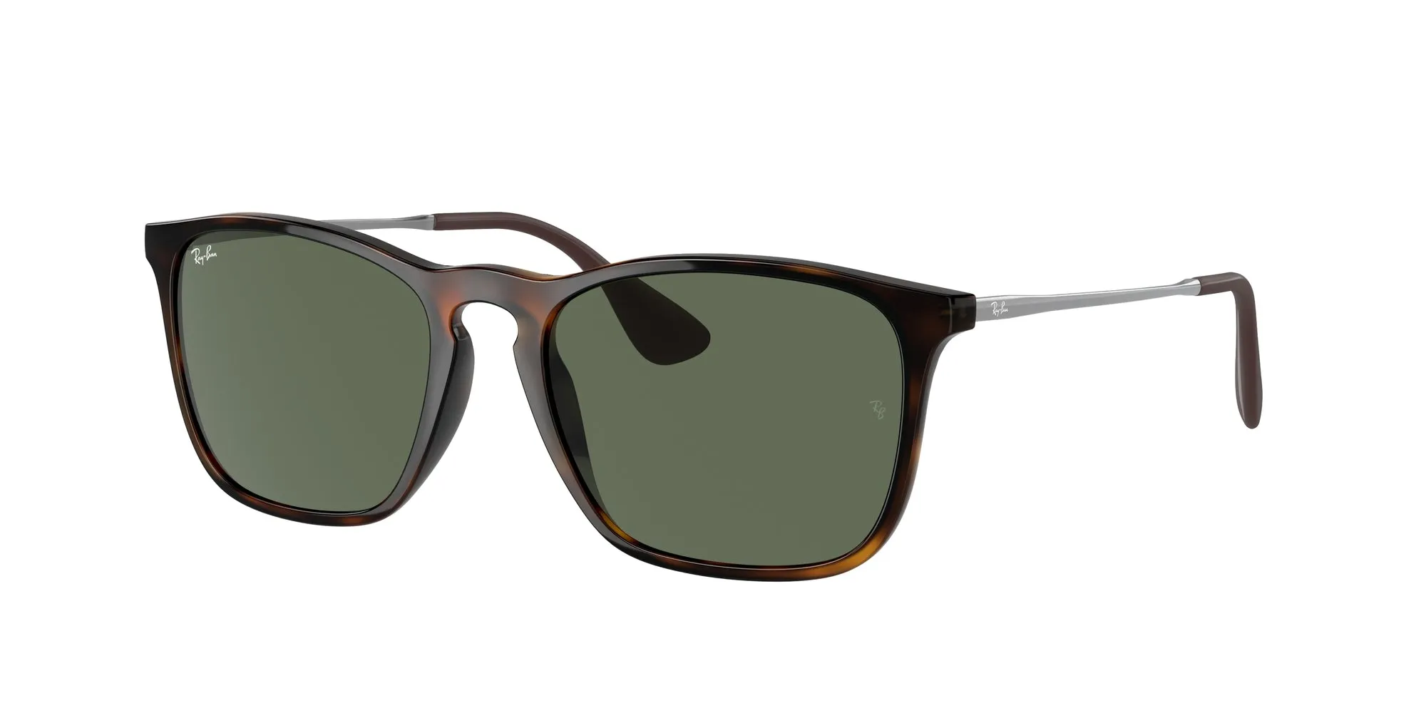 Ray - Ban RB4187 CHRIS 710/71 Occhiali da sole Iniettato Tartaruga Verde Squadrata Normale - immagine 1