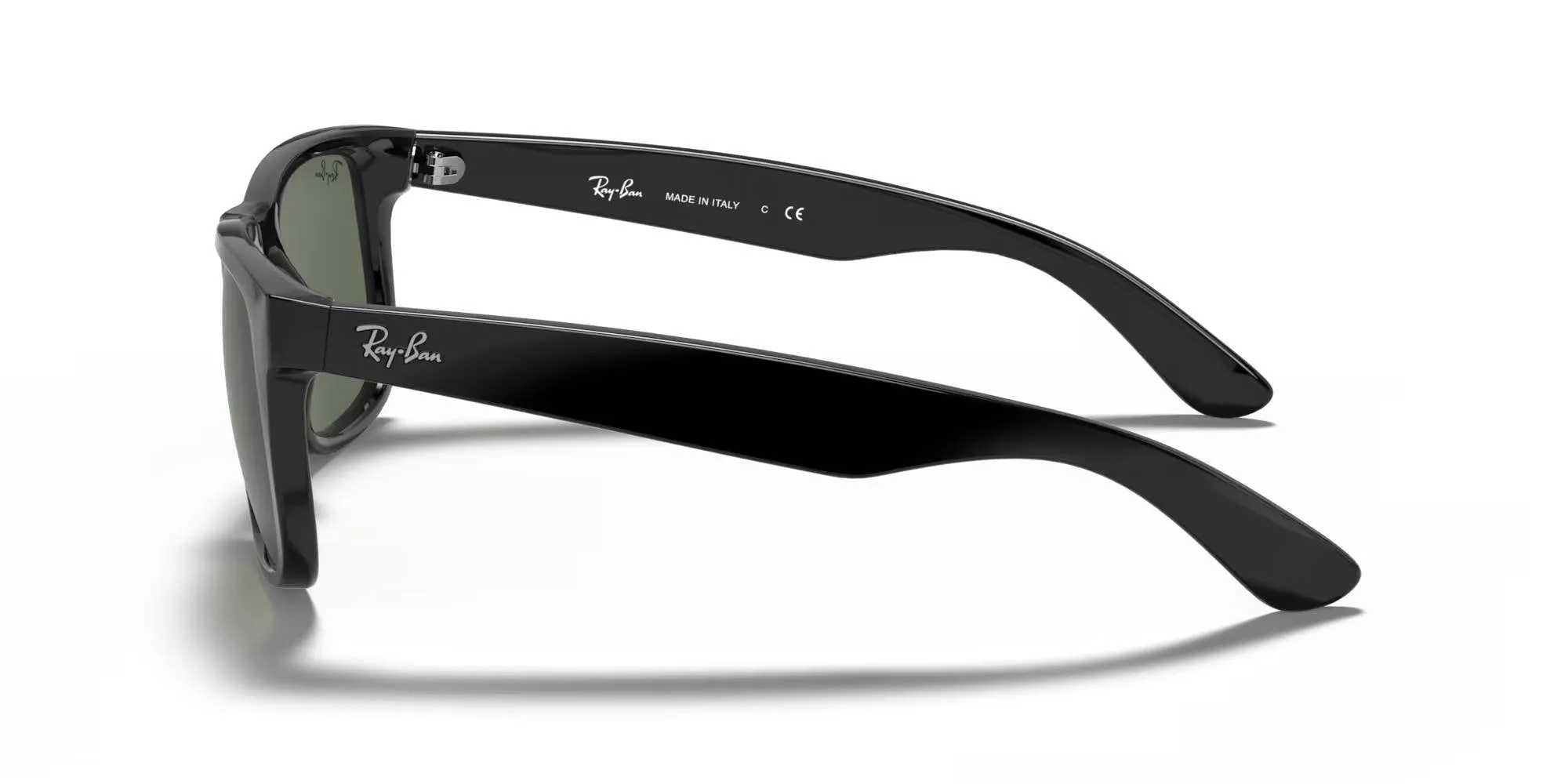 Ray - Ban RB4165 JUSTIN 601/71 Occhiali da sole Iniettato Nero Verde Squadrata Normale - immagine 4