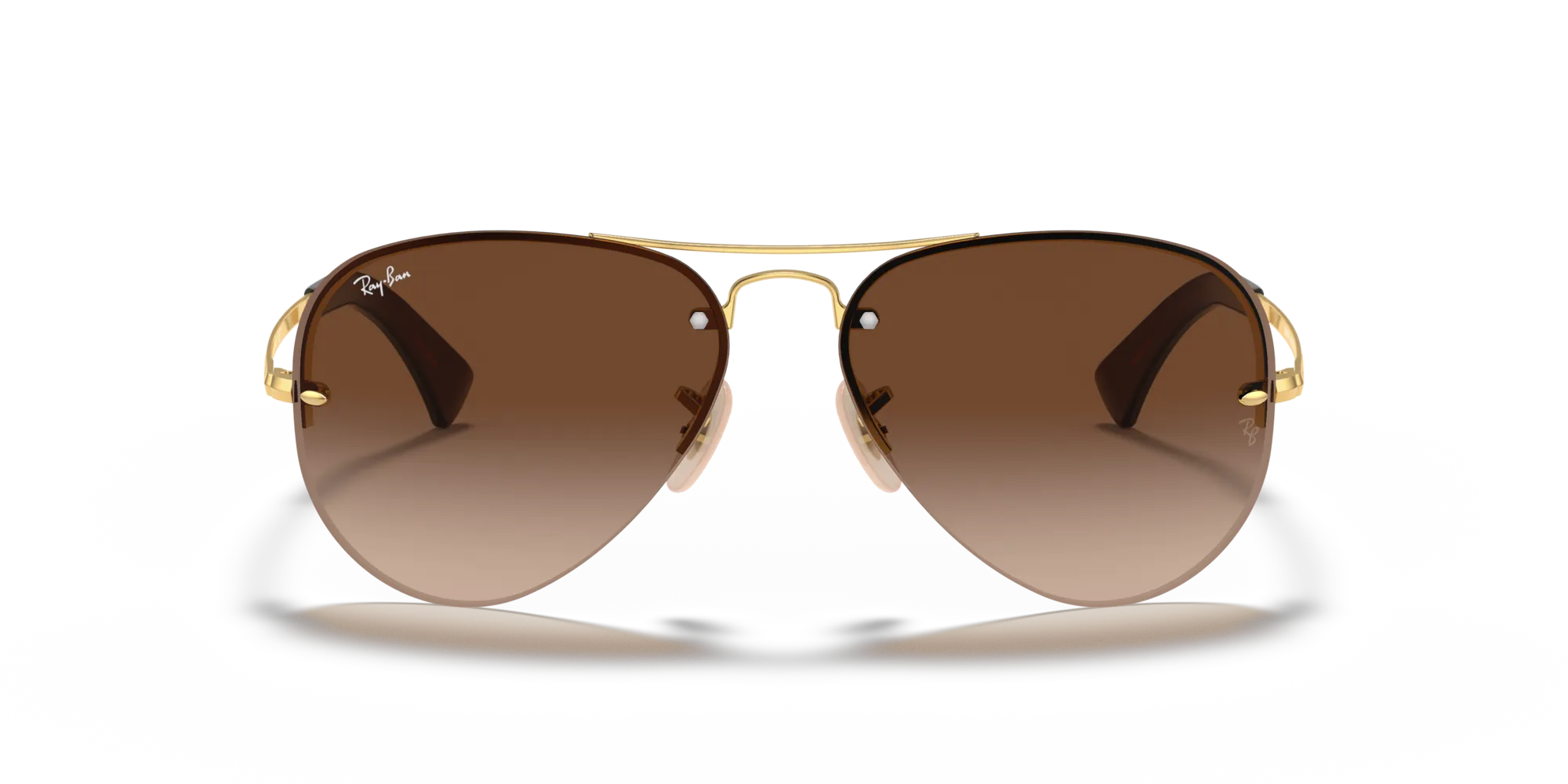 Ray - Ban RB3449 RB3449 001/13 Occhiali da sole Metallo Oro Marrone Pilot Normale Sfumato - immagine 3