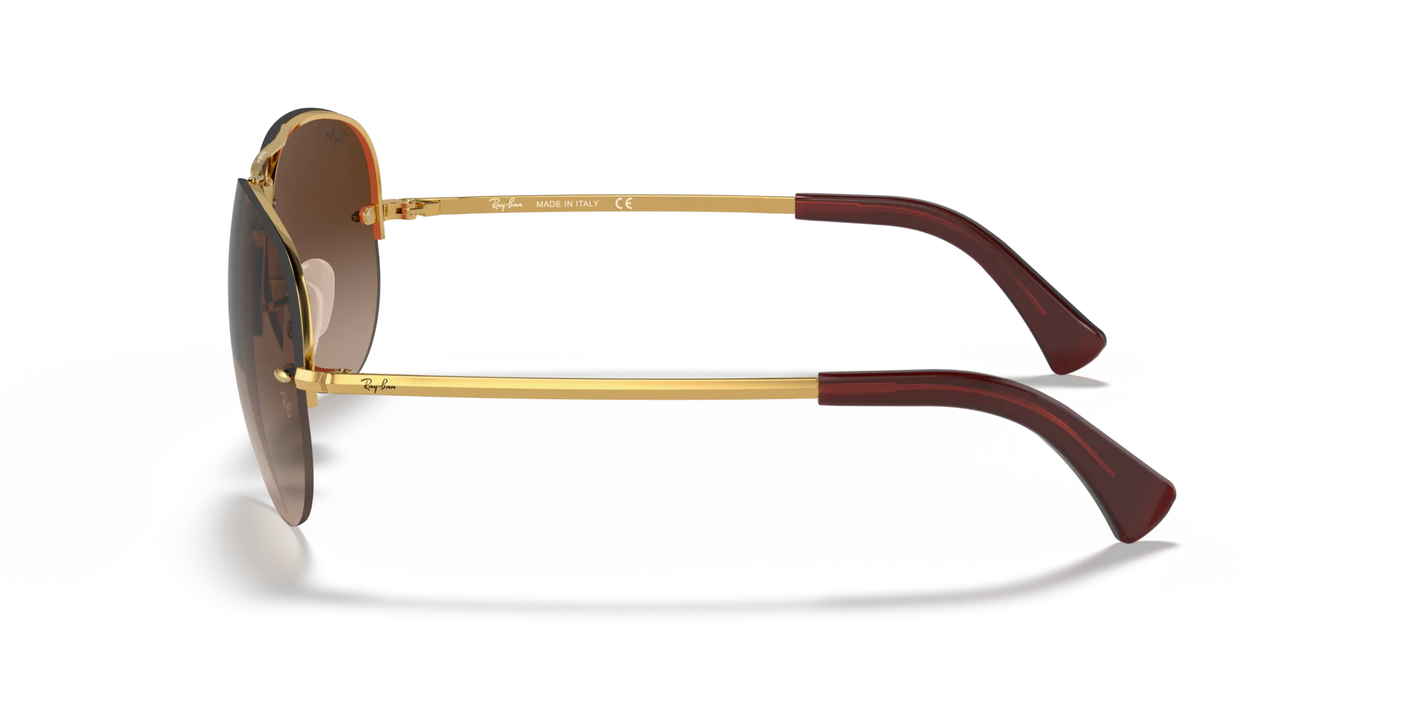 Ray - Ban RB3449 RB3449 001/13 Occhiali da sole Metallo Oro Marrone Pilot Normale Sfumato - immagine 4