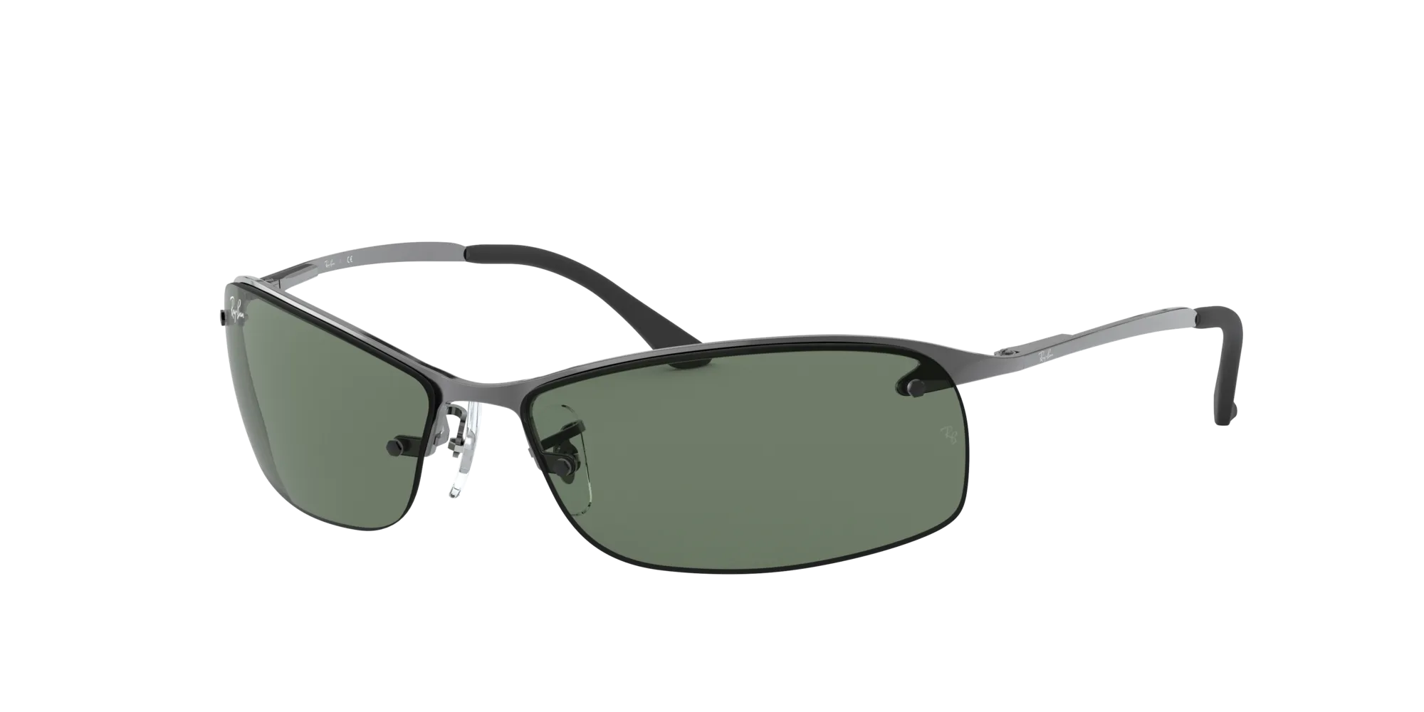 Ray - Ban RB3183 004/71 Occhiali da sole Metallo Grigio Verde Squadrata Normale - immagine 1