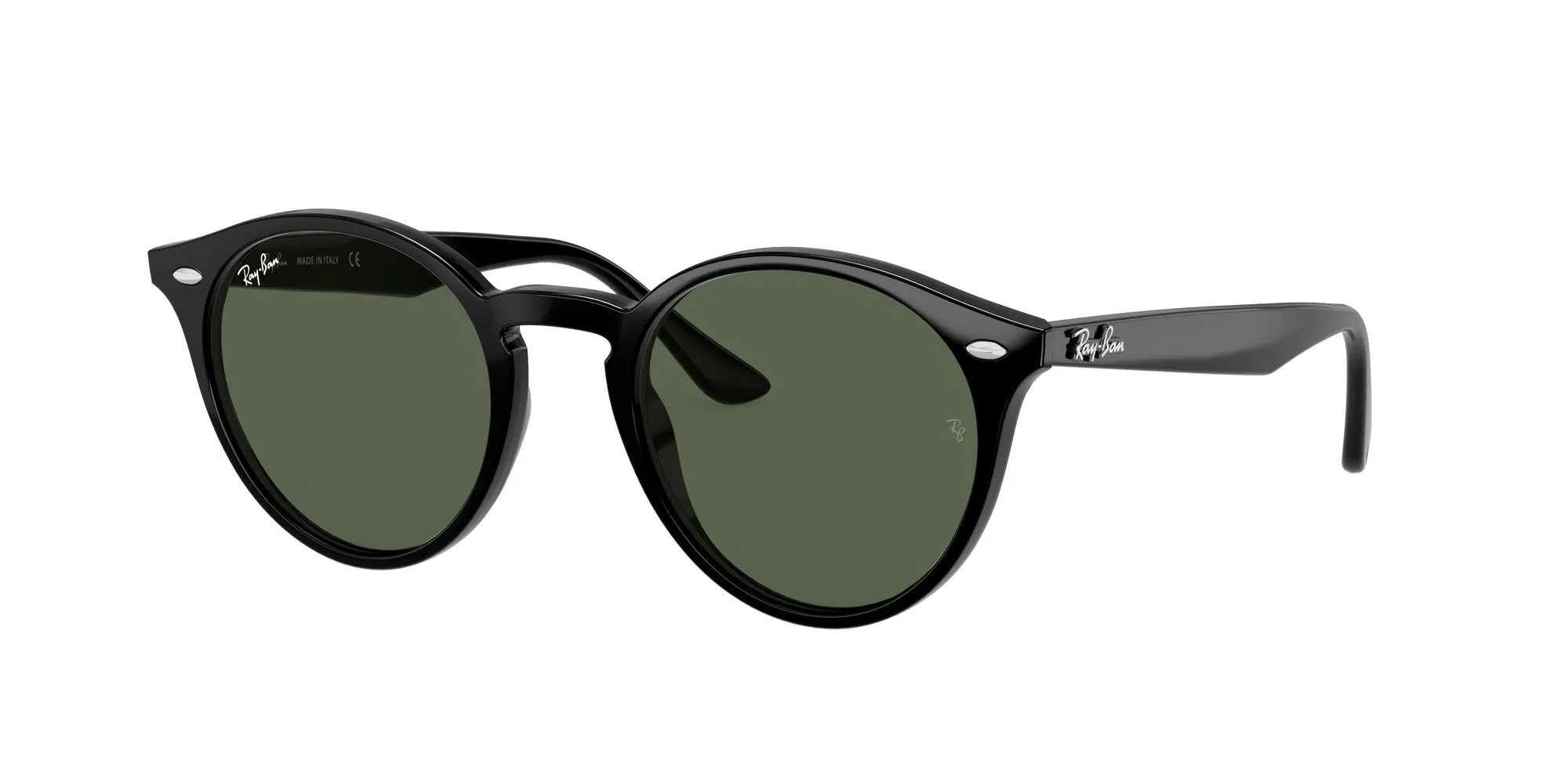 Ray - Ban RB2180 601/71 Occhiali da sole Iniettato Nero Verde Rotonda Normale - immagine 1
