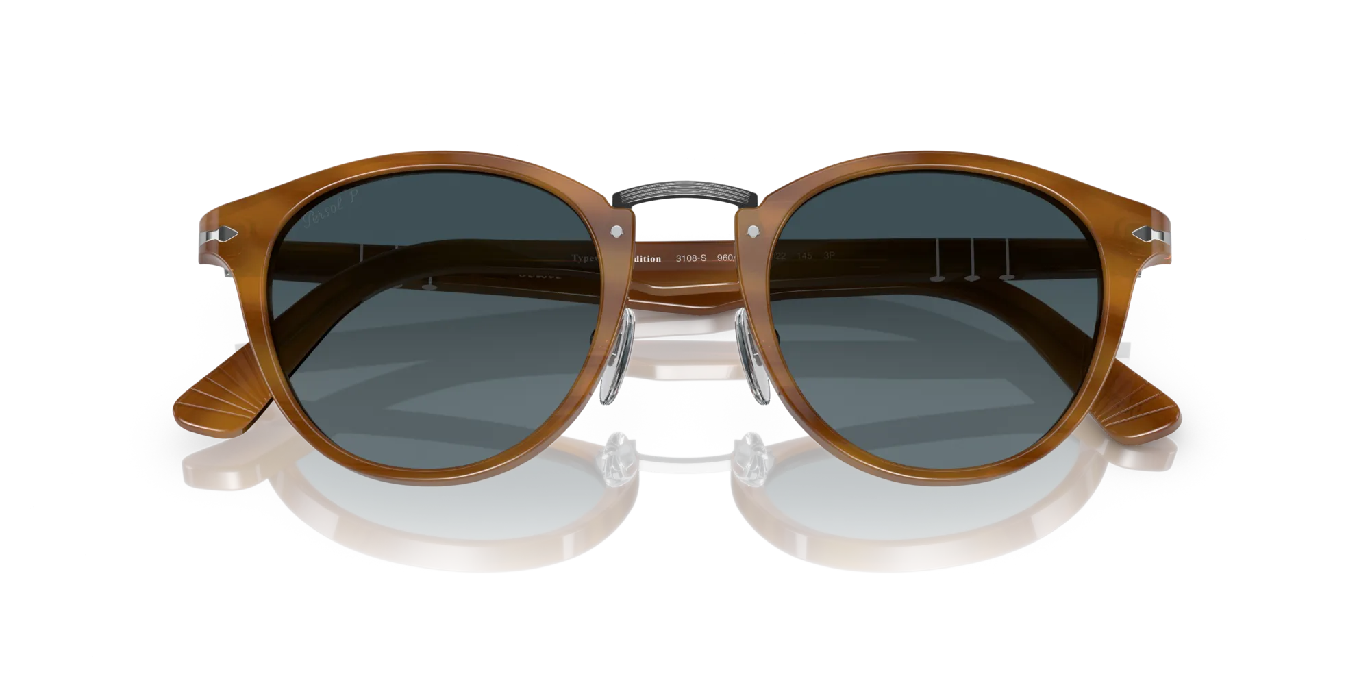 Persol PO3108S 960/S3 Occhiali da sole Acetato Tartaruga Blu Pantos Polarizzata - immagine 2